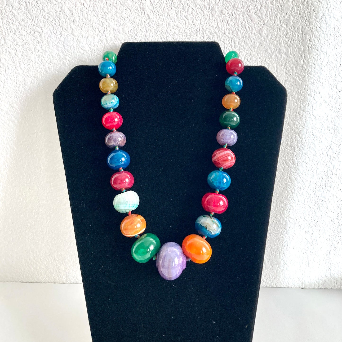 LUC Multi-color Agate Statement Necklace