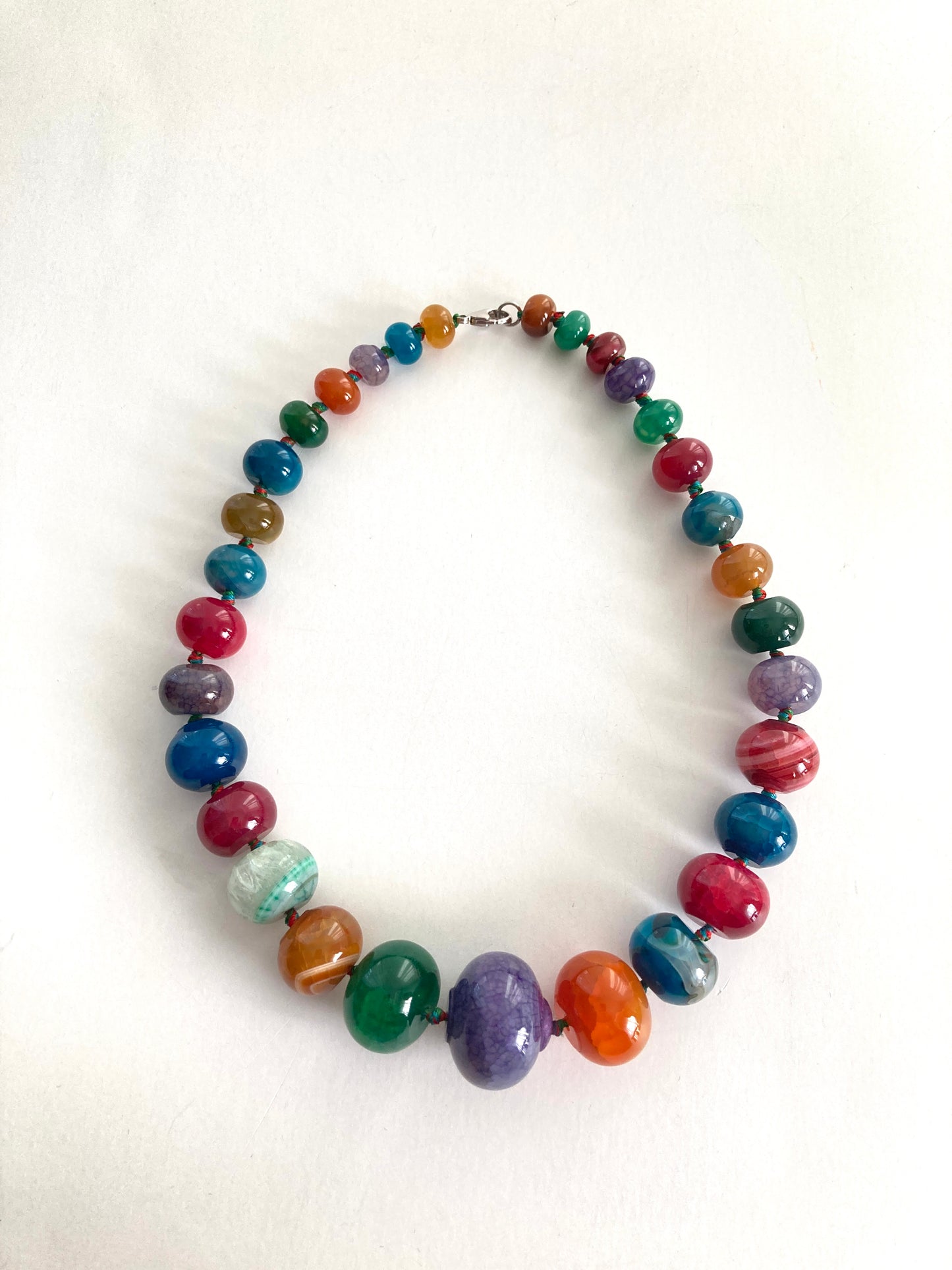 LUC Multi-color Agate Statement Necklace