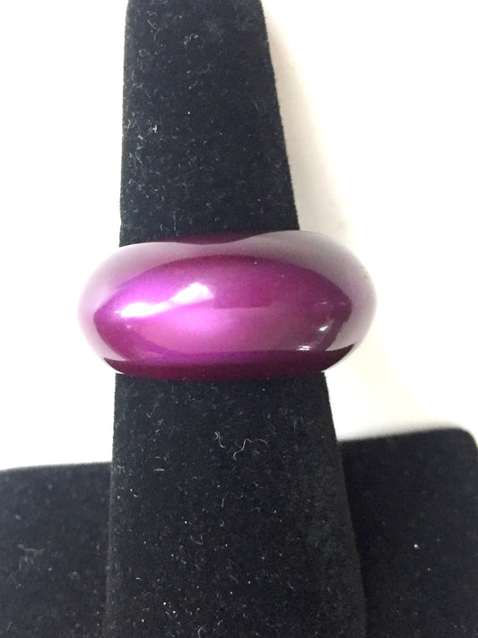 Vintage Purple Plastic Bubble Ring size 7