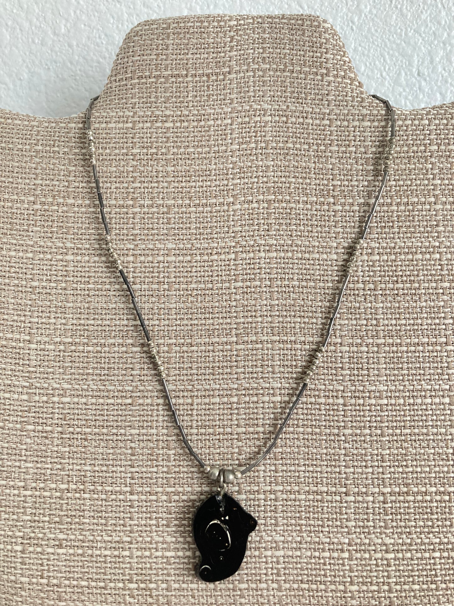 Black Coral Pendant Necklace