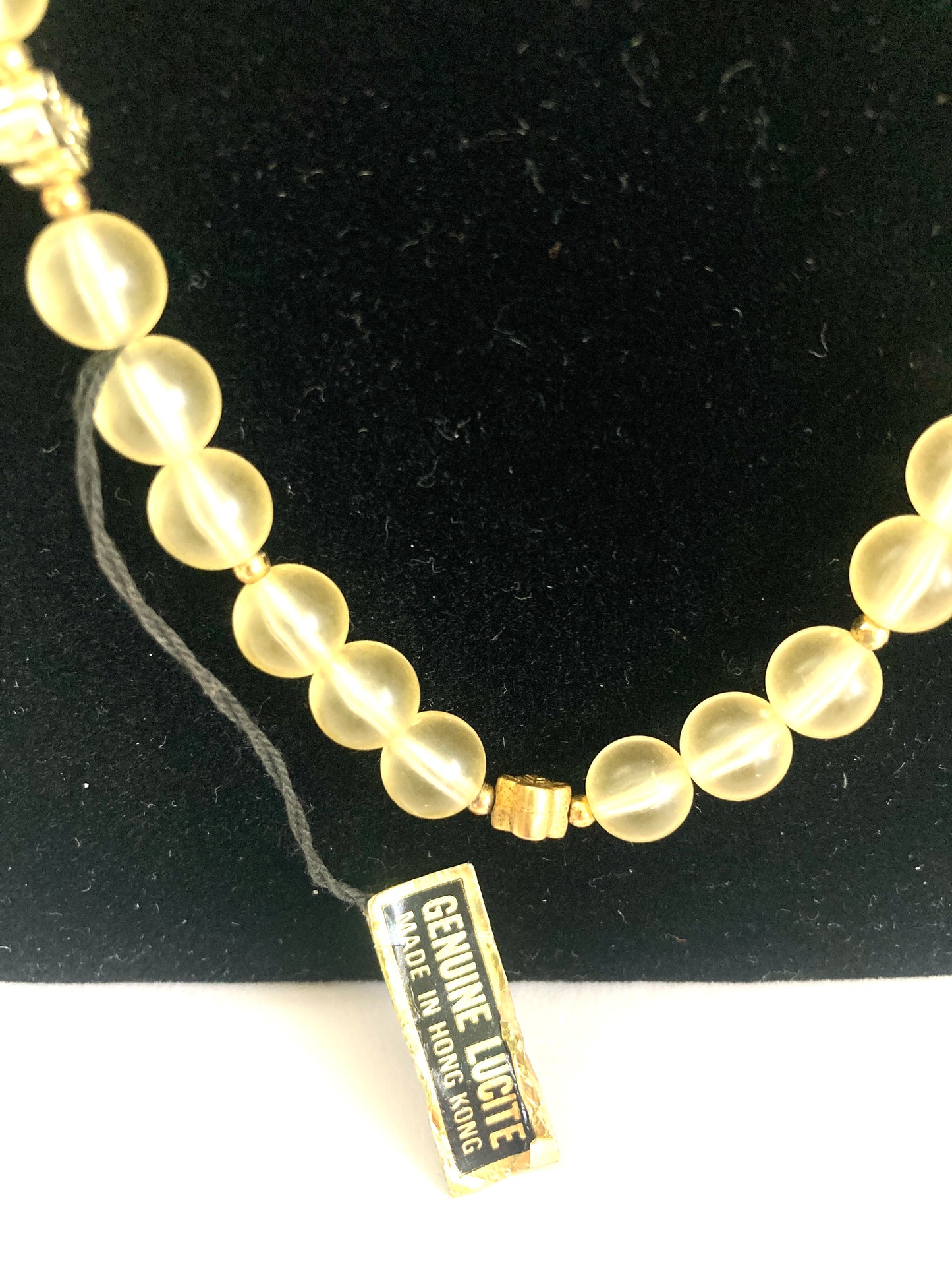 Yellow Frosted Lucite Beaded Necklace