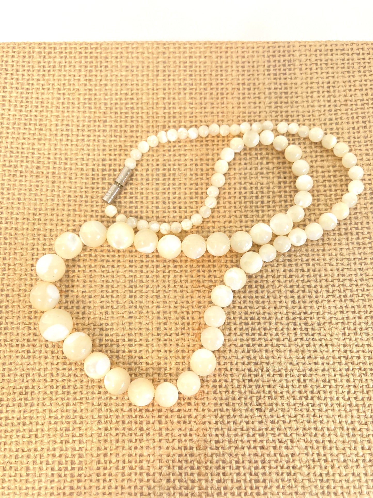 Mother of Pearl Graduated Bead Necklace