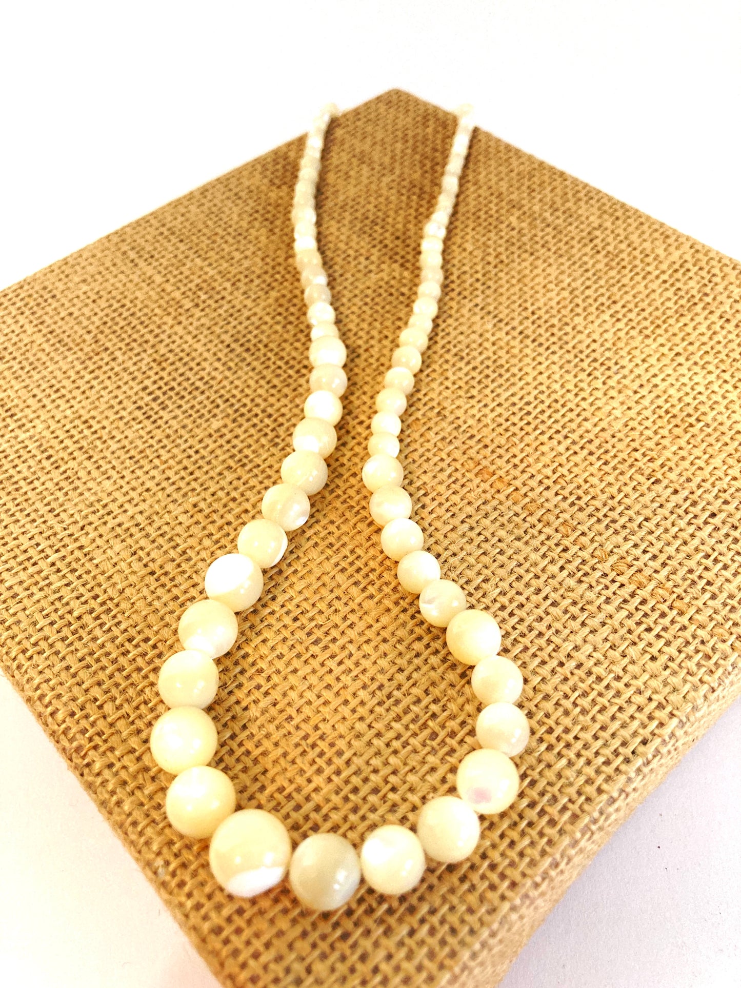 Mother of Pearl Graduated Bead Necklace