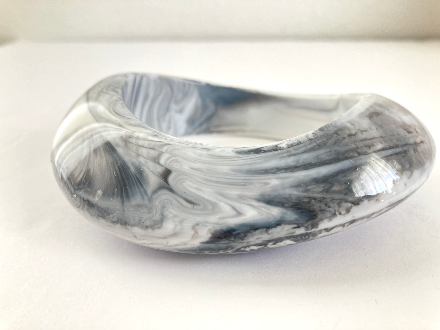 Black and White Marbled Chunky Bangle