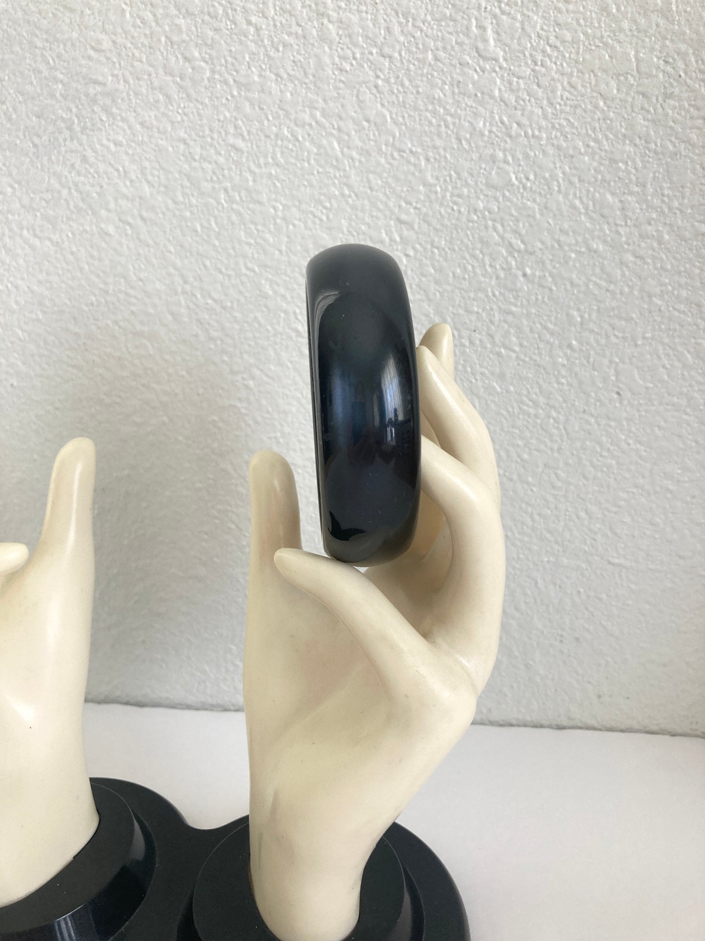 Black Moonglow Lucite Bangle Bracelet