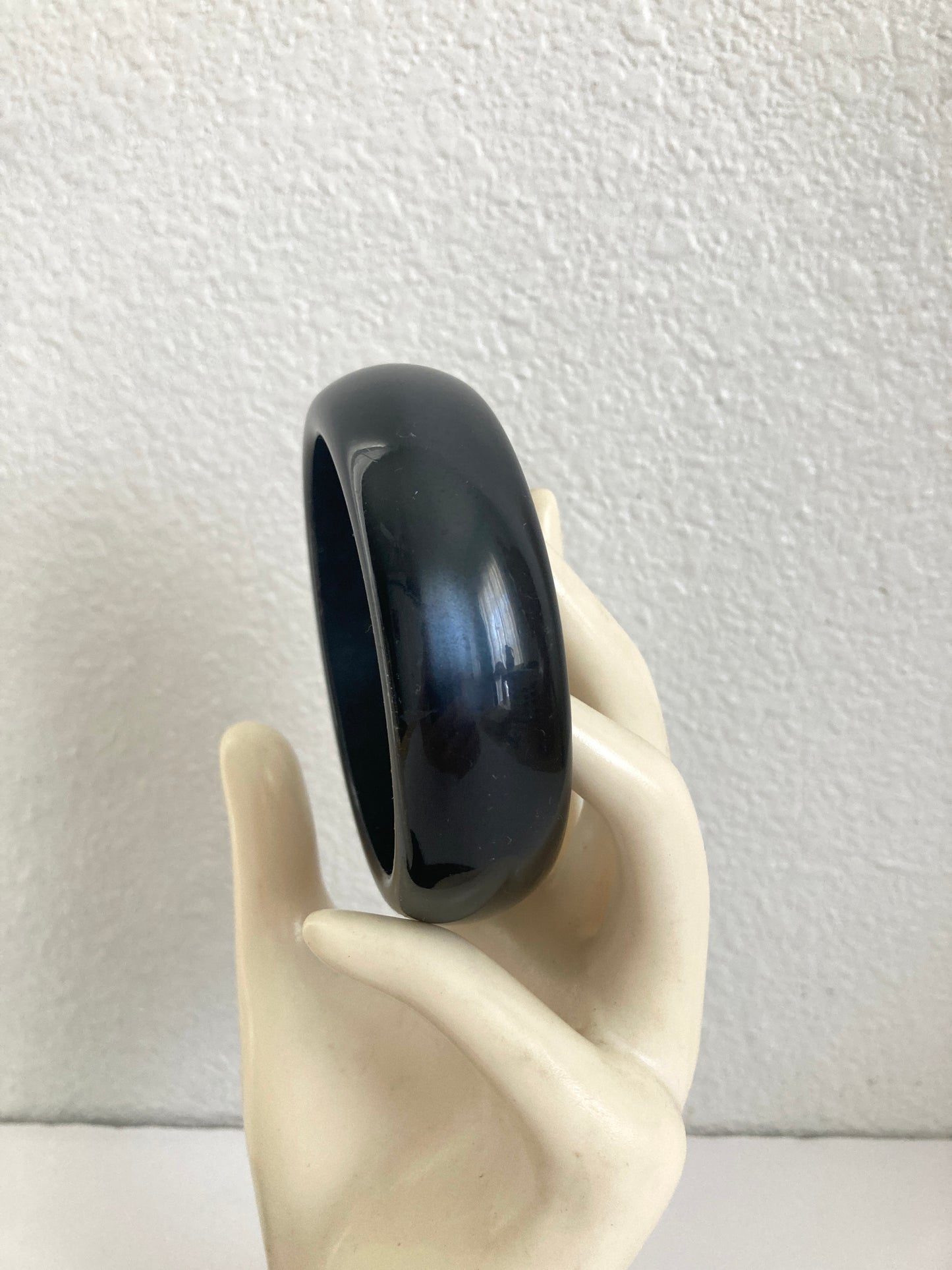 Black Moonglow Lucite Bangle Bracelet