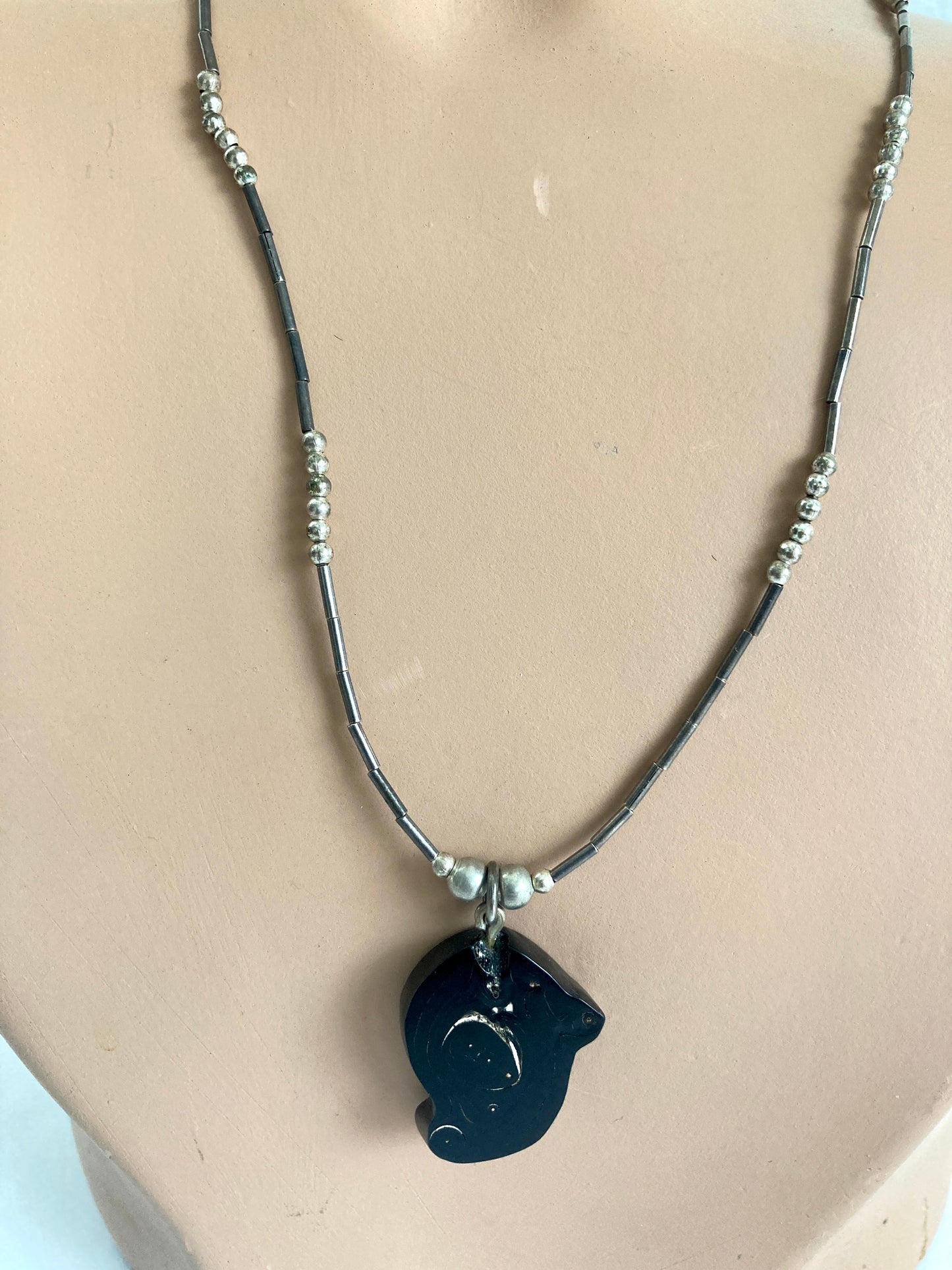 Black Coral Pendant Necklace