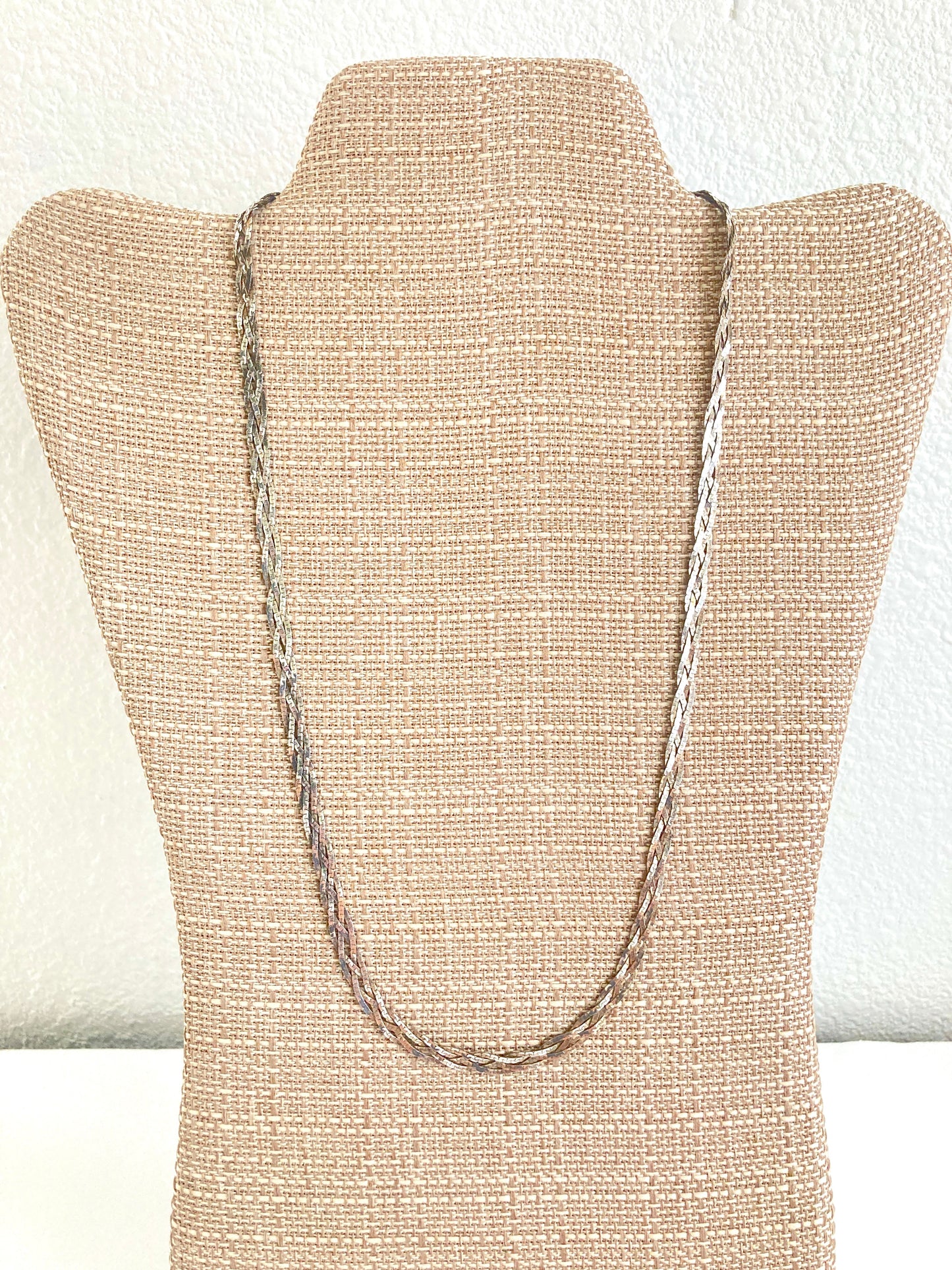 Sterling Silver 22" Braided Chain Necklace