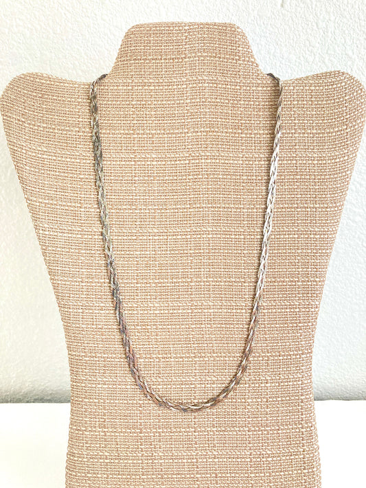 Sterling Silver 22" Braided Chain Necklace