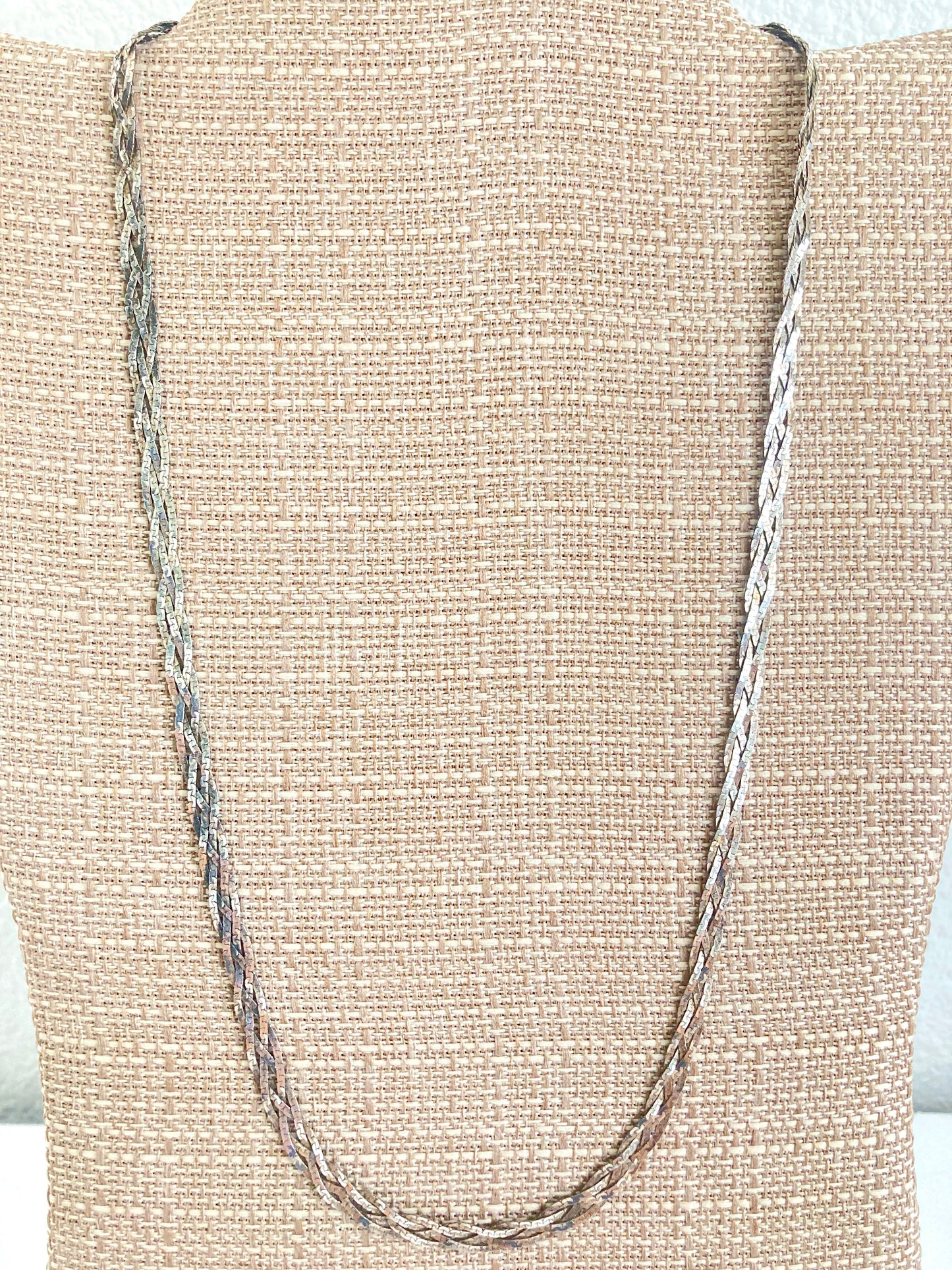 Sterling Silver 22" Braided Chain Necklace