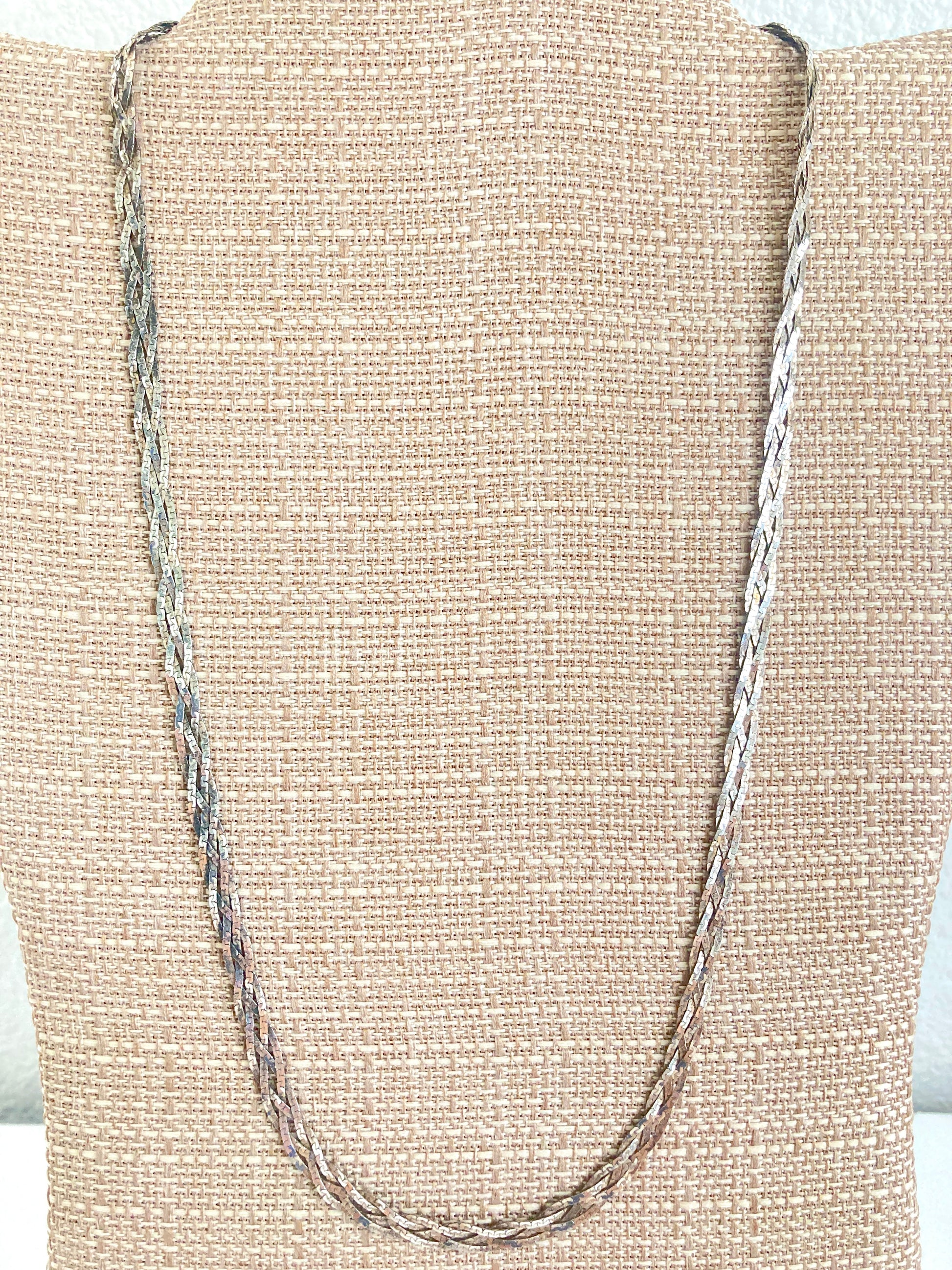 Sterling Silver 22" Braided Chain Necklace