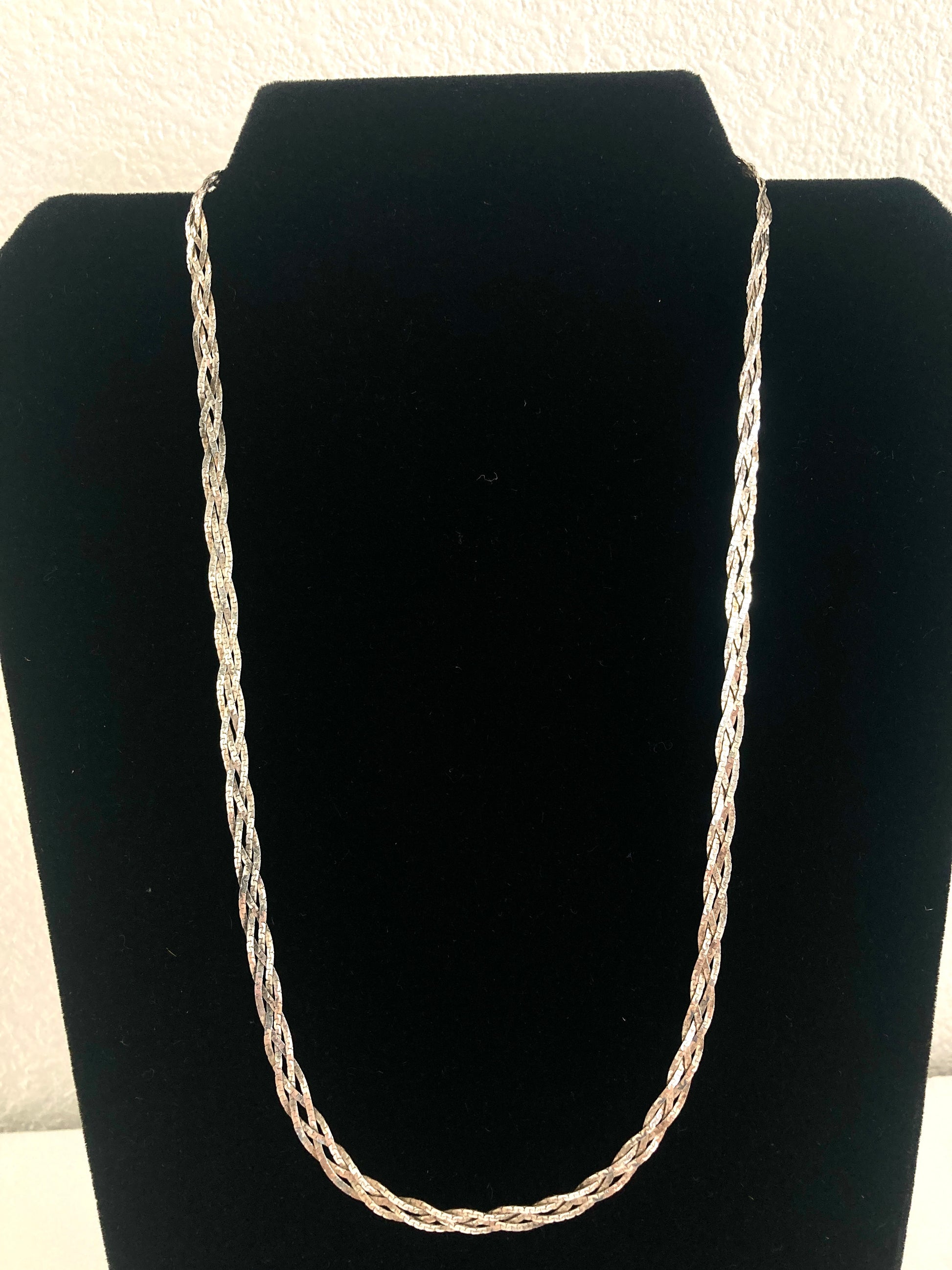 Sterling Silver 22" Braided Chain Necklace