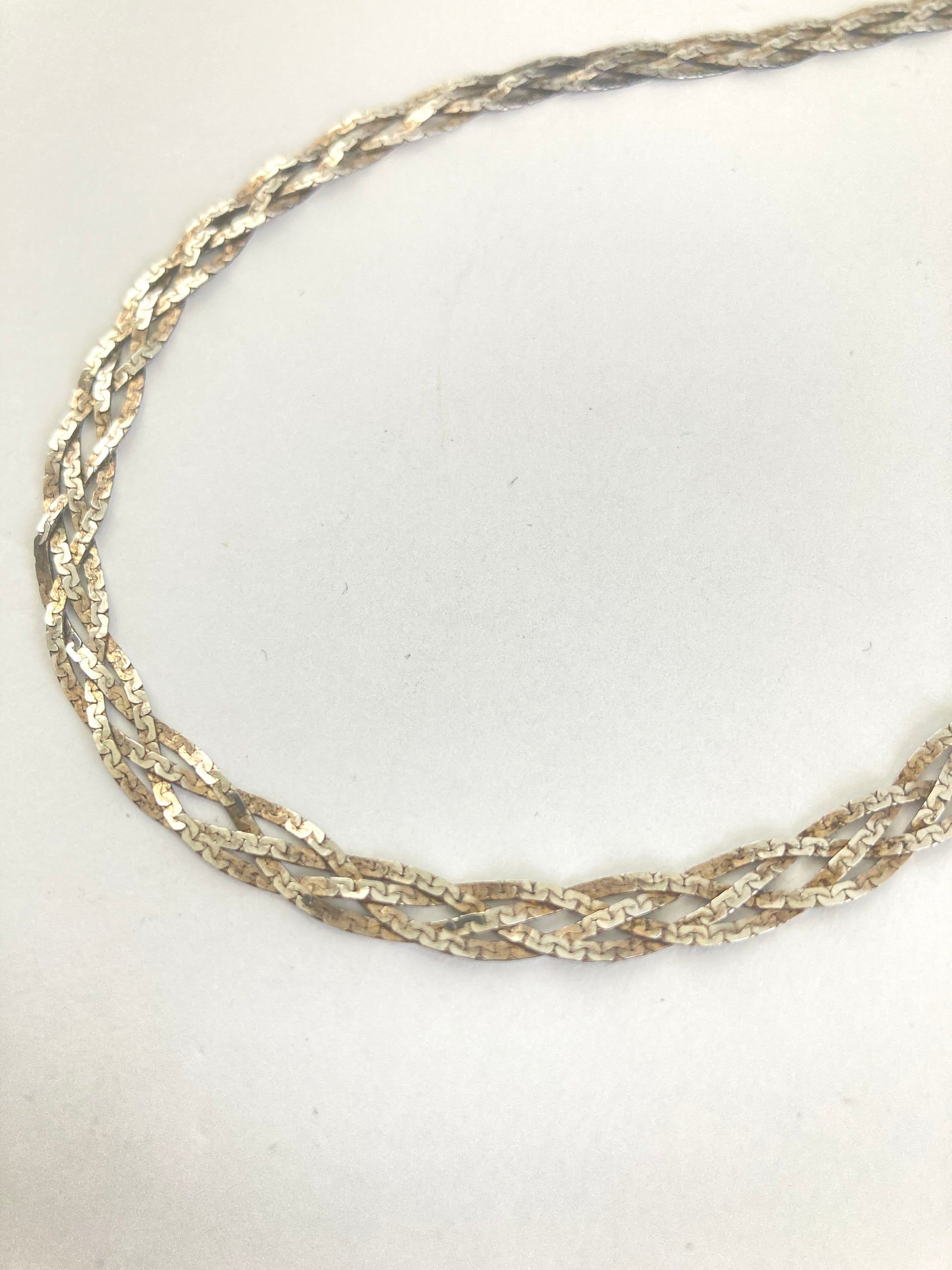 Sterling Silver 22" Braided Chain Necklace