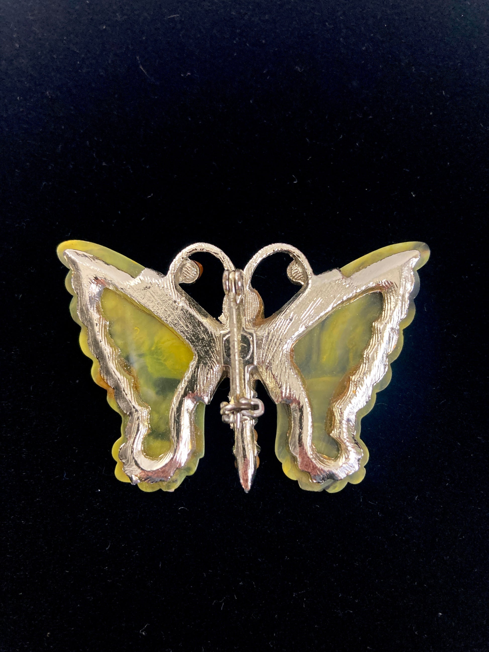 Green and Pearl Butterfly Brooch