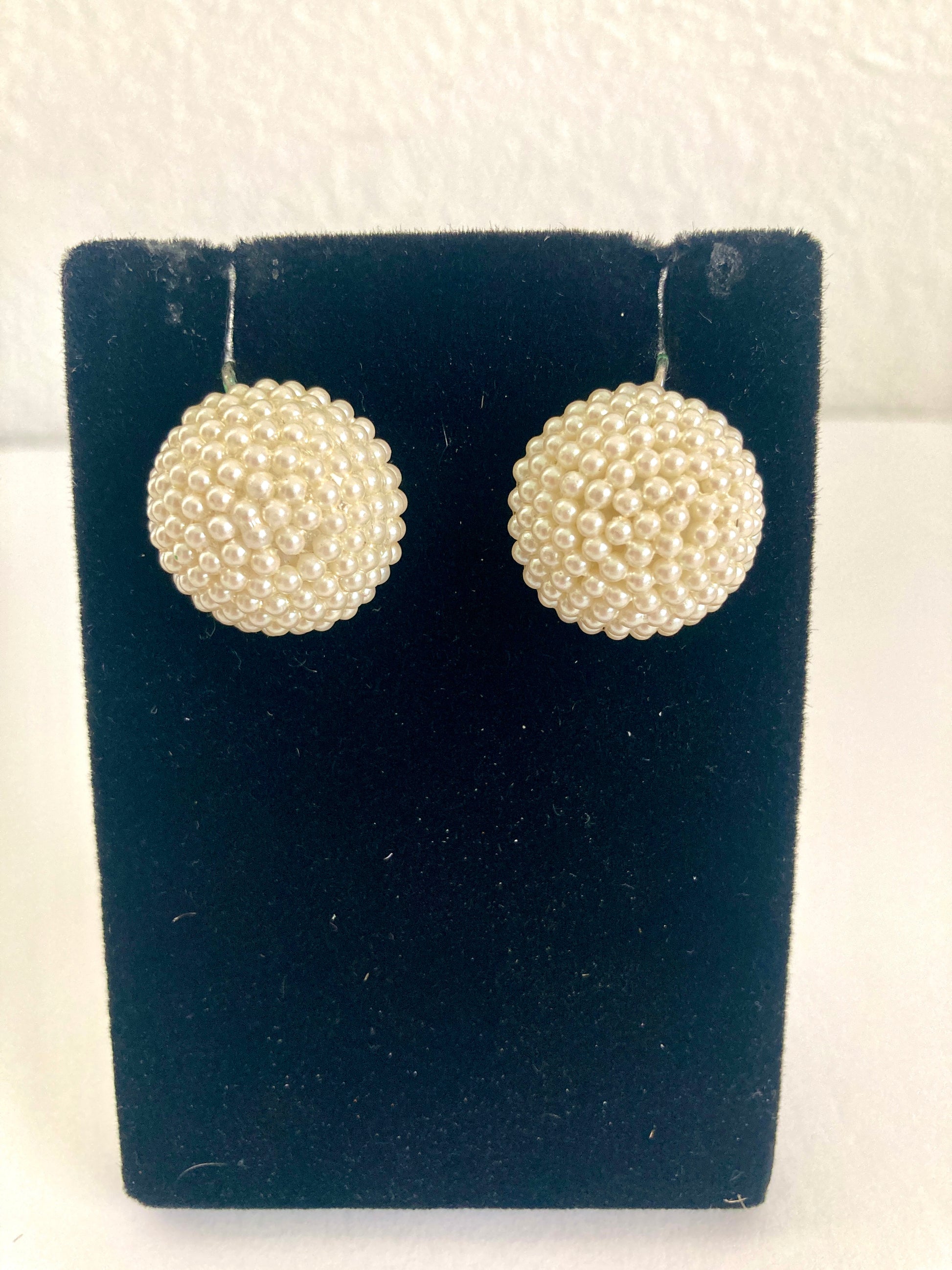 Faux Seed Pearl Dome Earrings