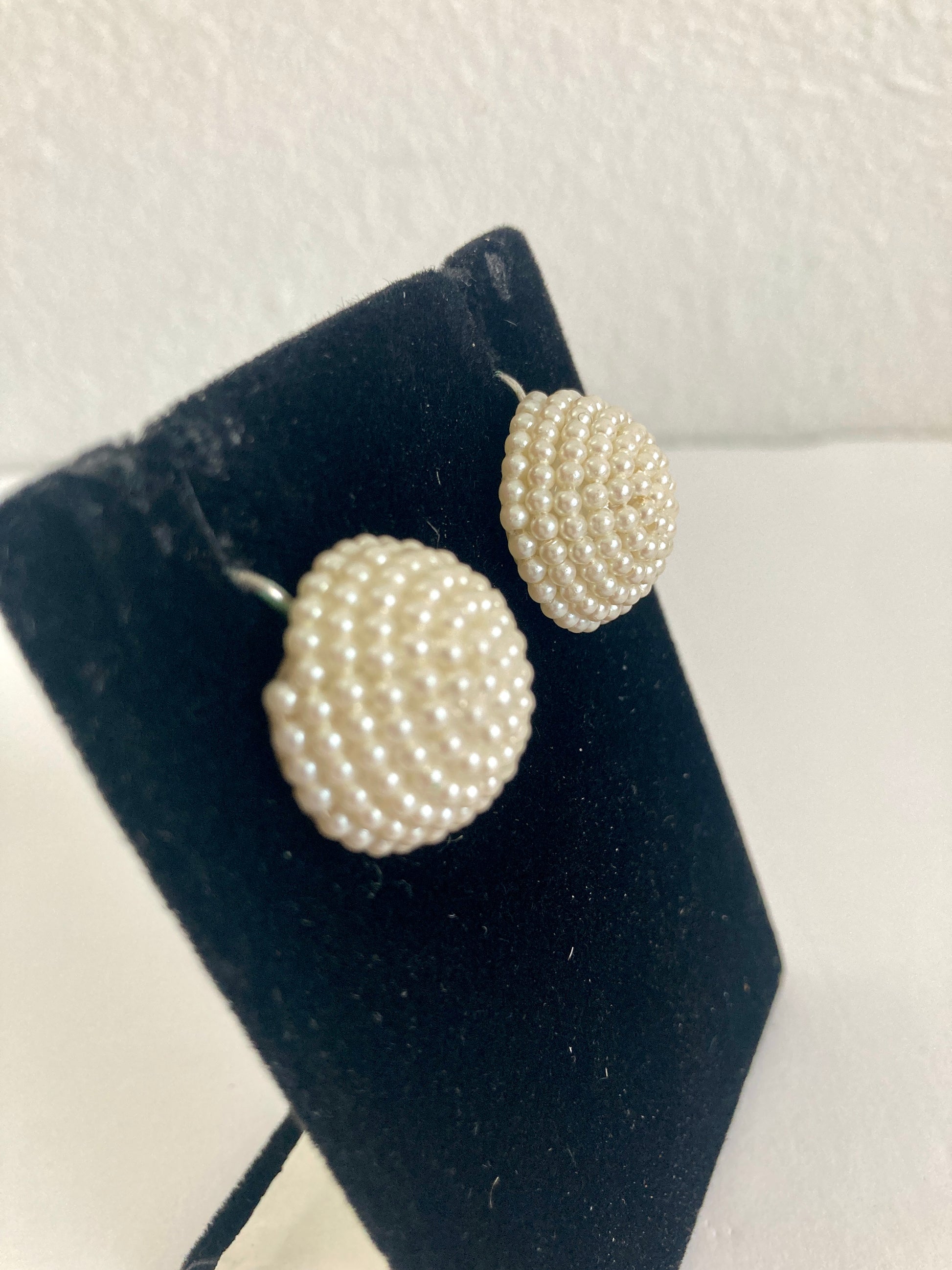 Faux Seed Pearl Dome Earrings