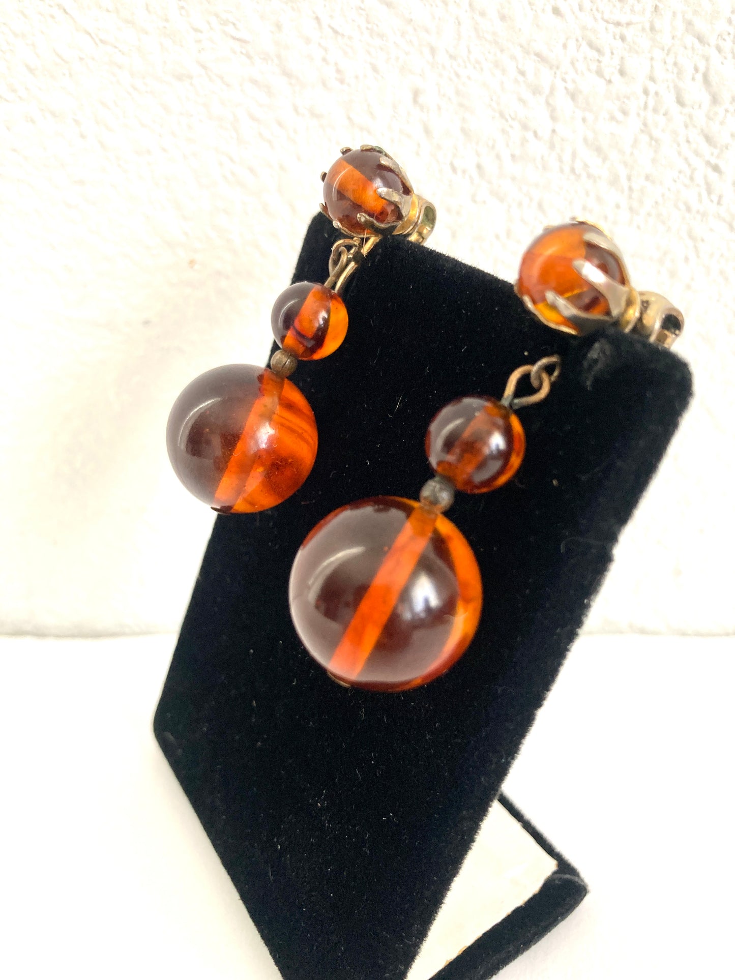 Root Beer Bakelite Dangle Earrings