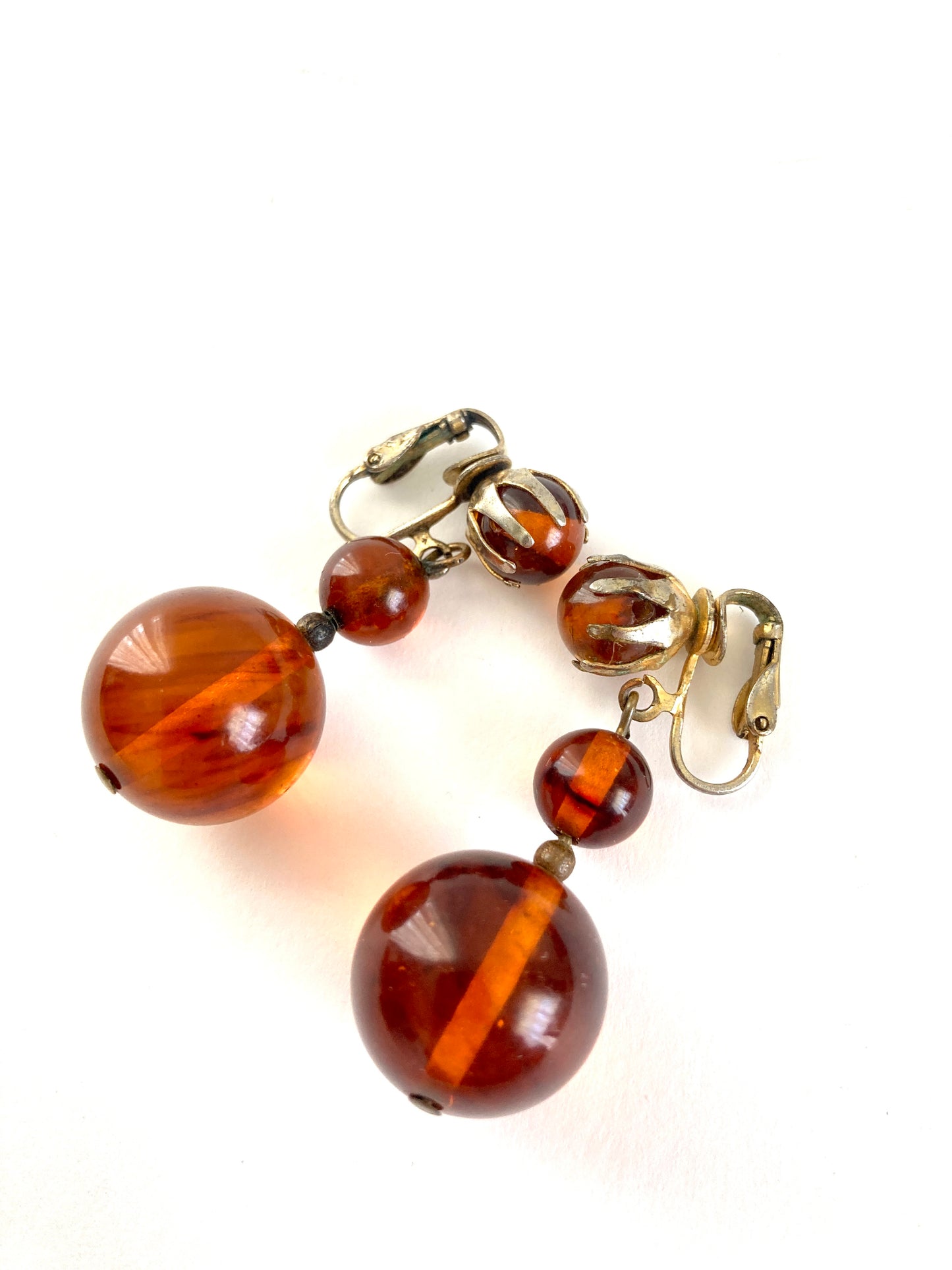 Root Beer Bakelite Dangle Earrings