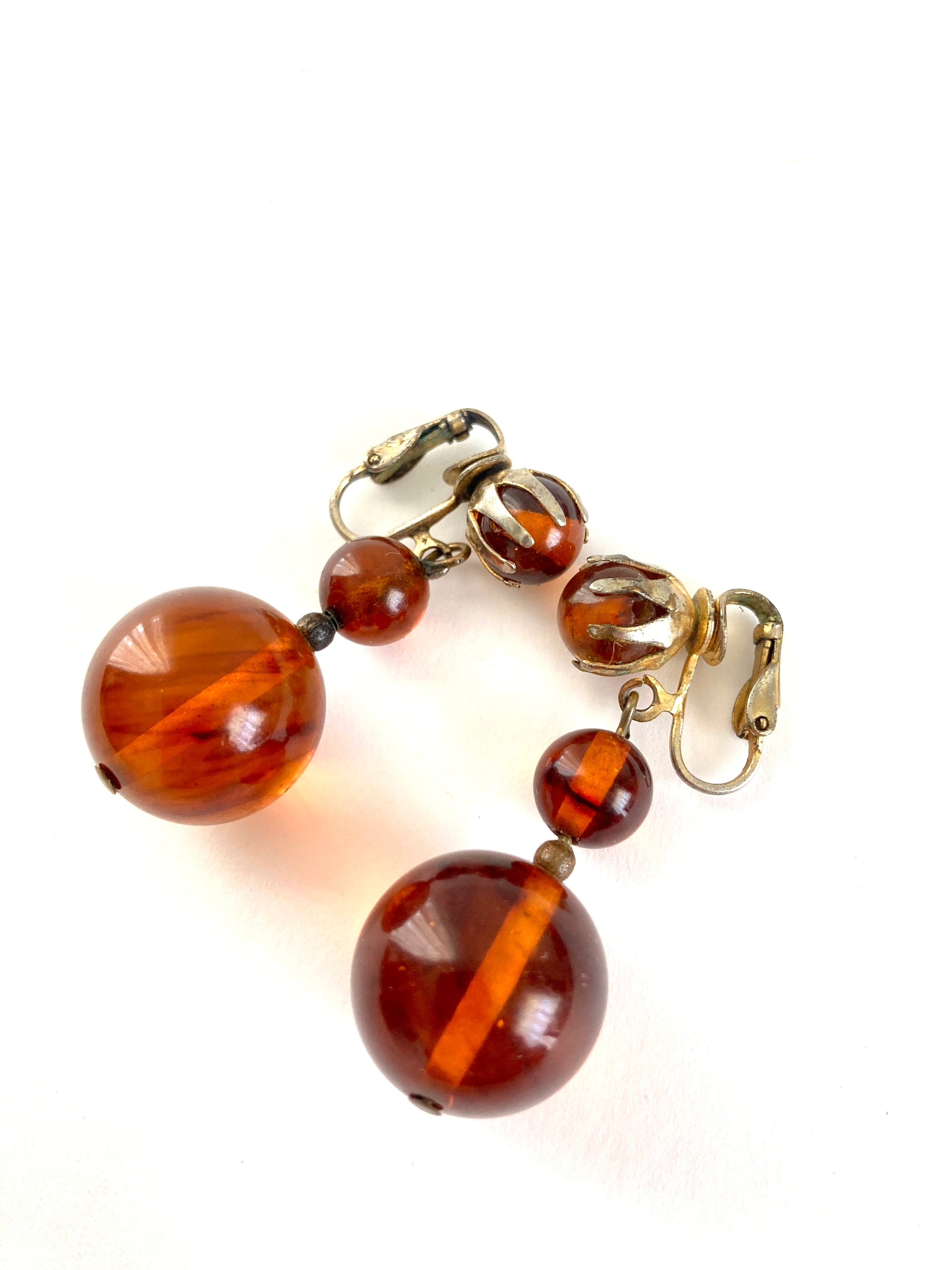 Root Beer Bakelite Dangle Earrings