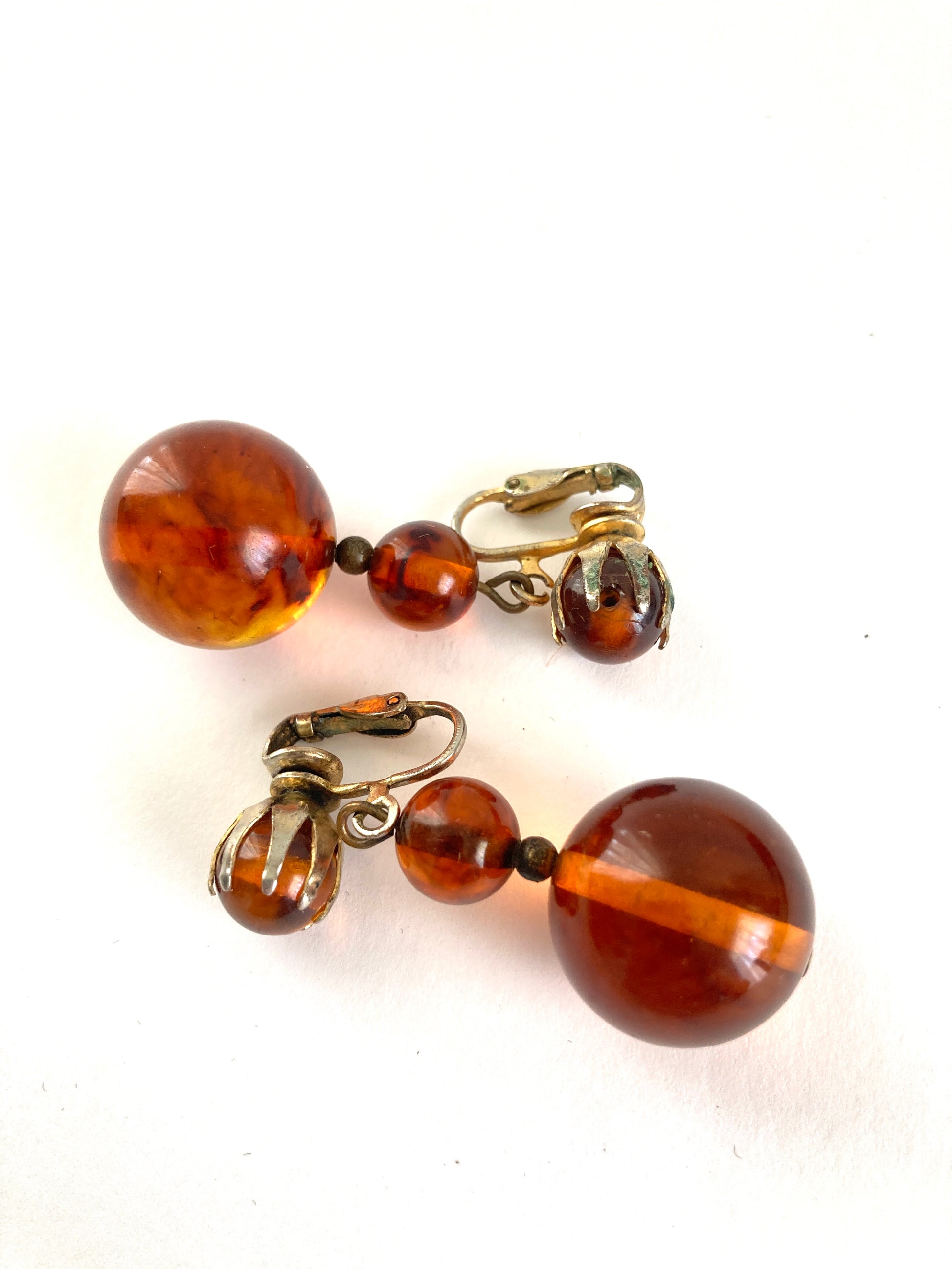 Root Beer Bakelite Dangle Earrings