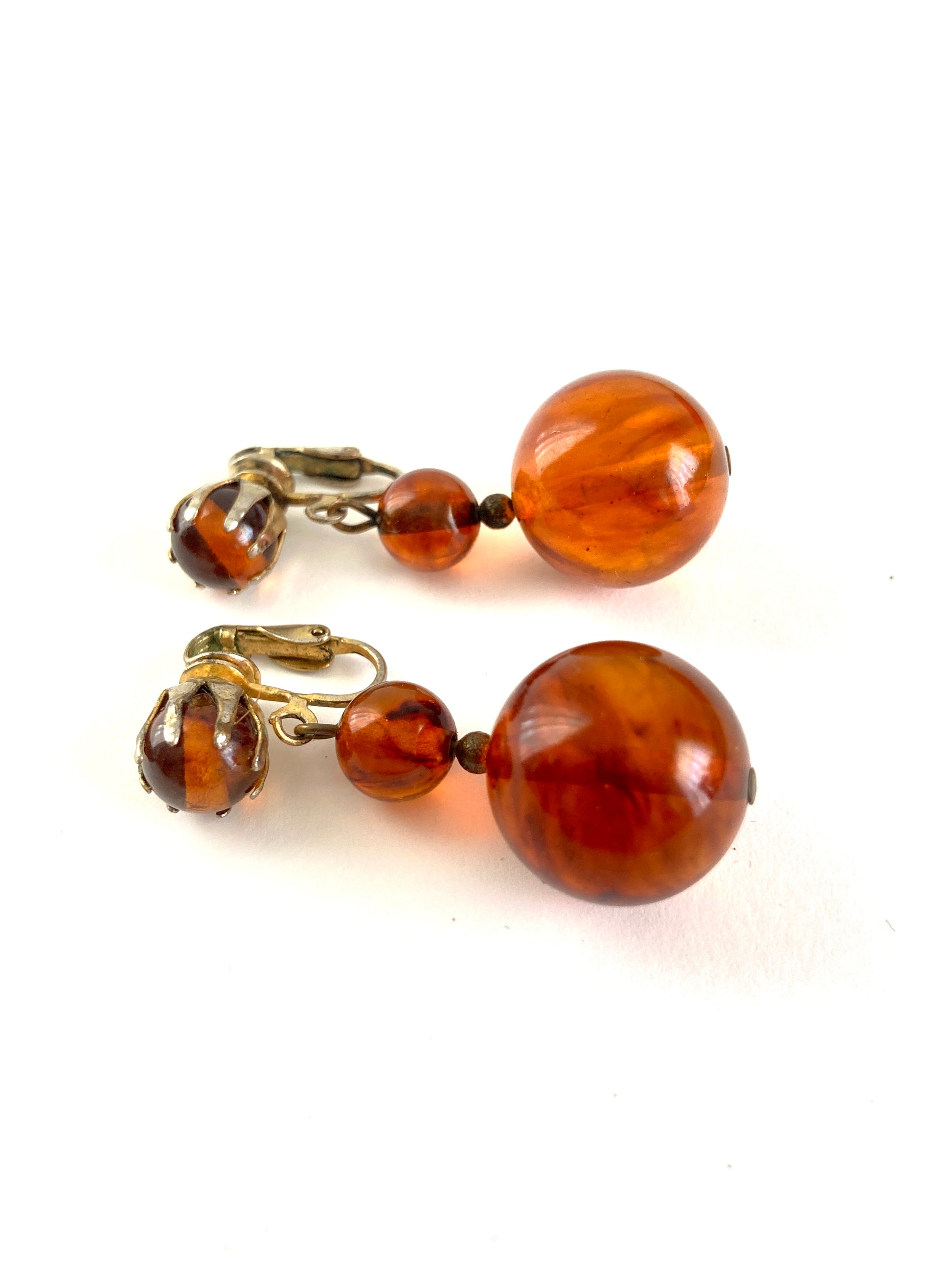 Root Beer Bakelite Dangle Earrings