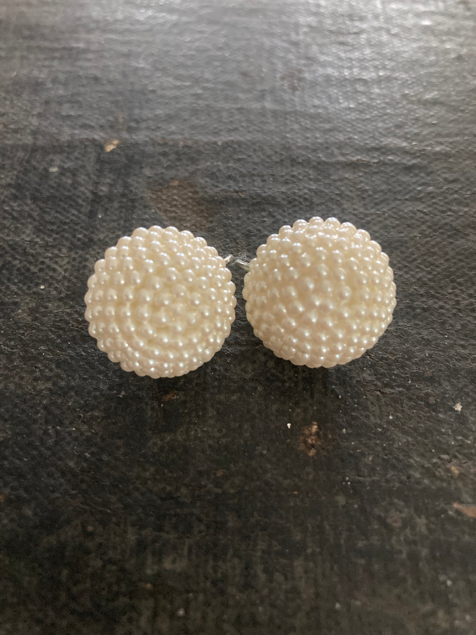 Faux Seed Pearl Dome Earrings