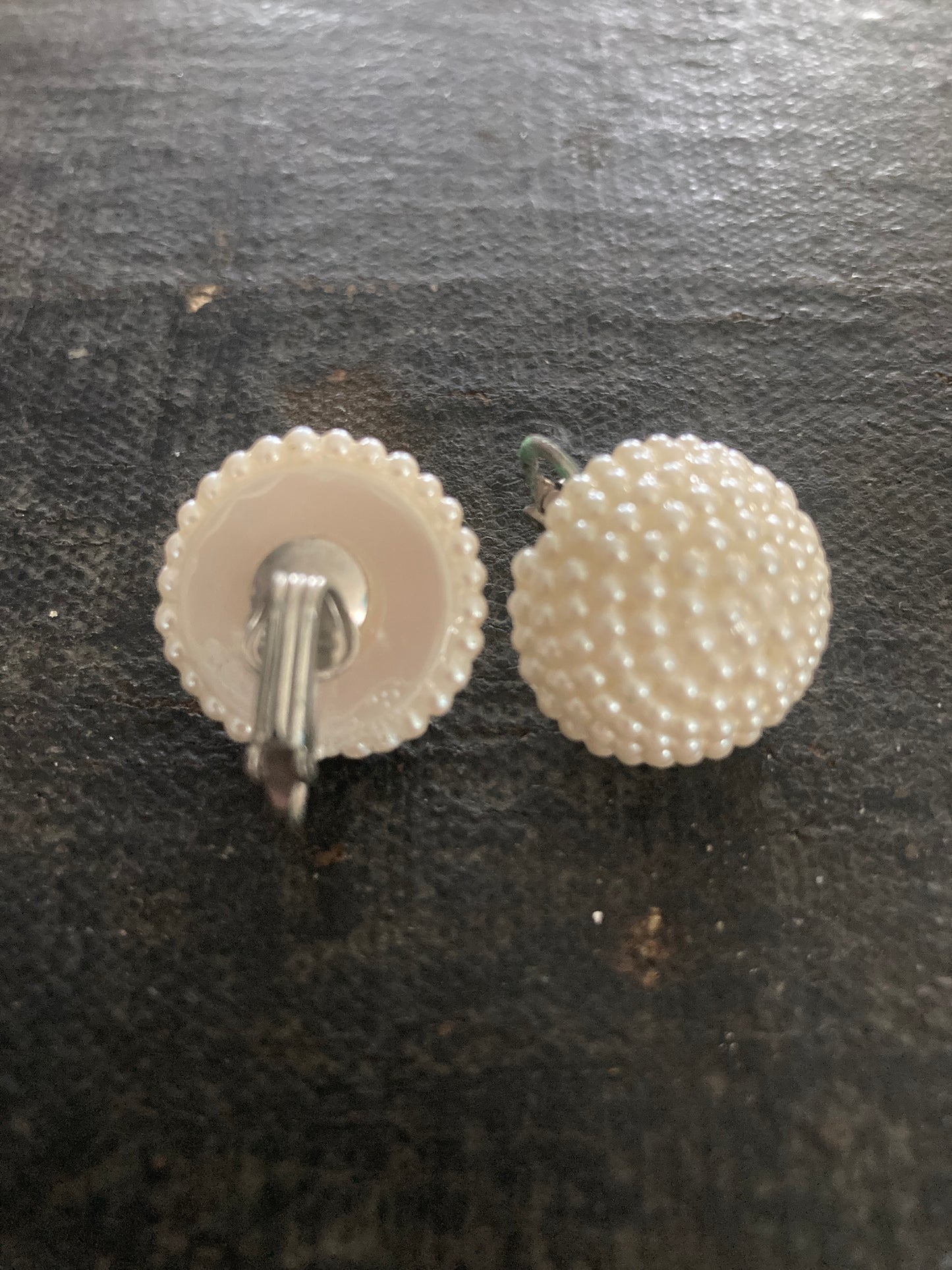 Faux Seed Pearl Dome Earrings