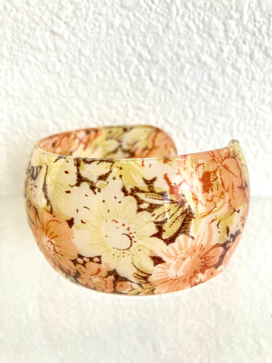 Lucite Floral Cuff Bracelet