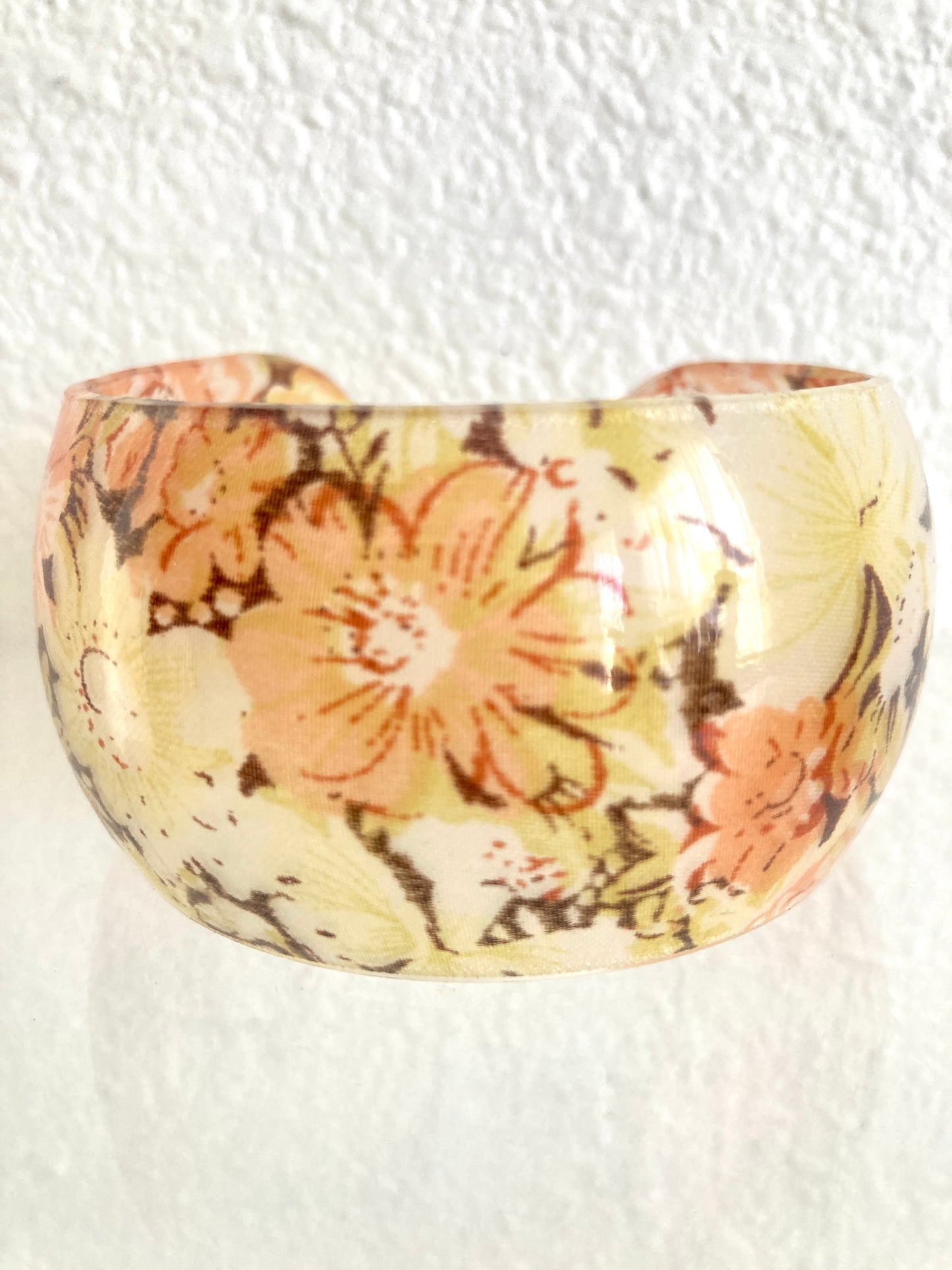 Lucite Floral Cuff Bracelet