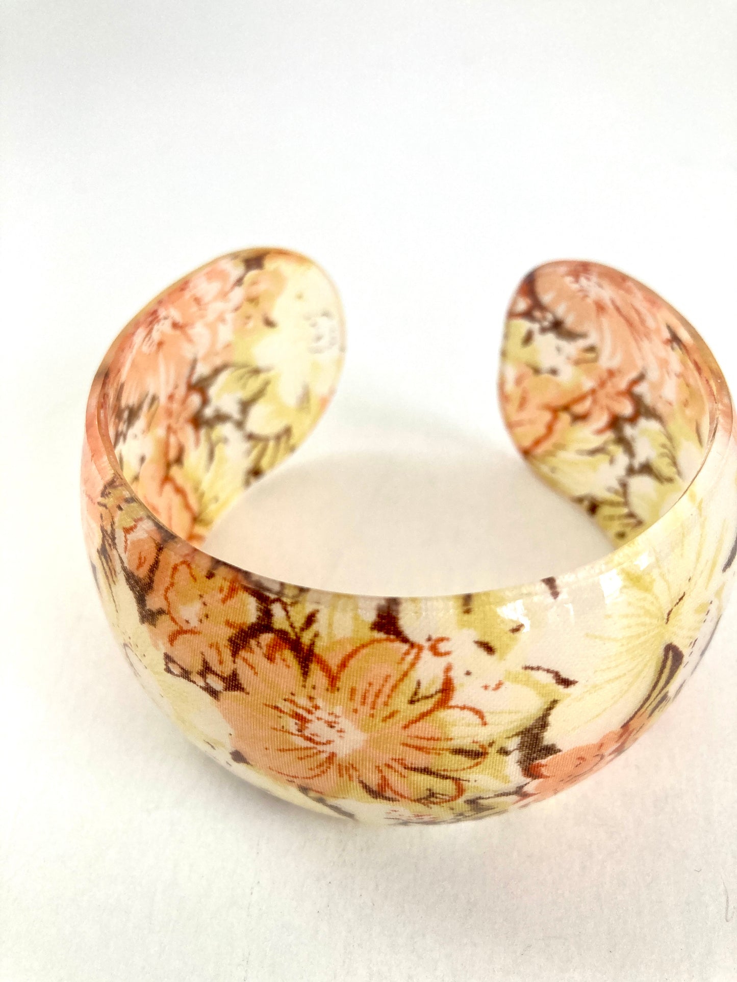 Lucite Floral Cuff Bracelet