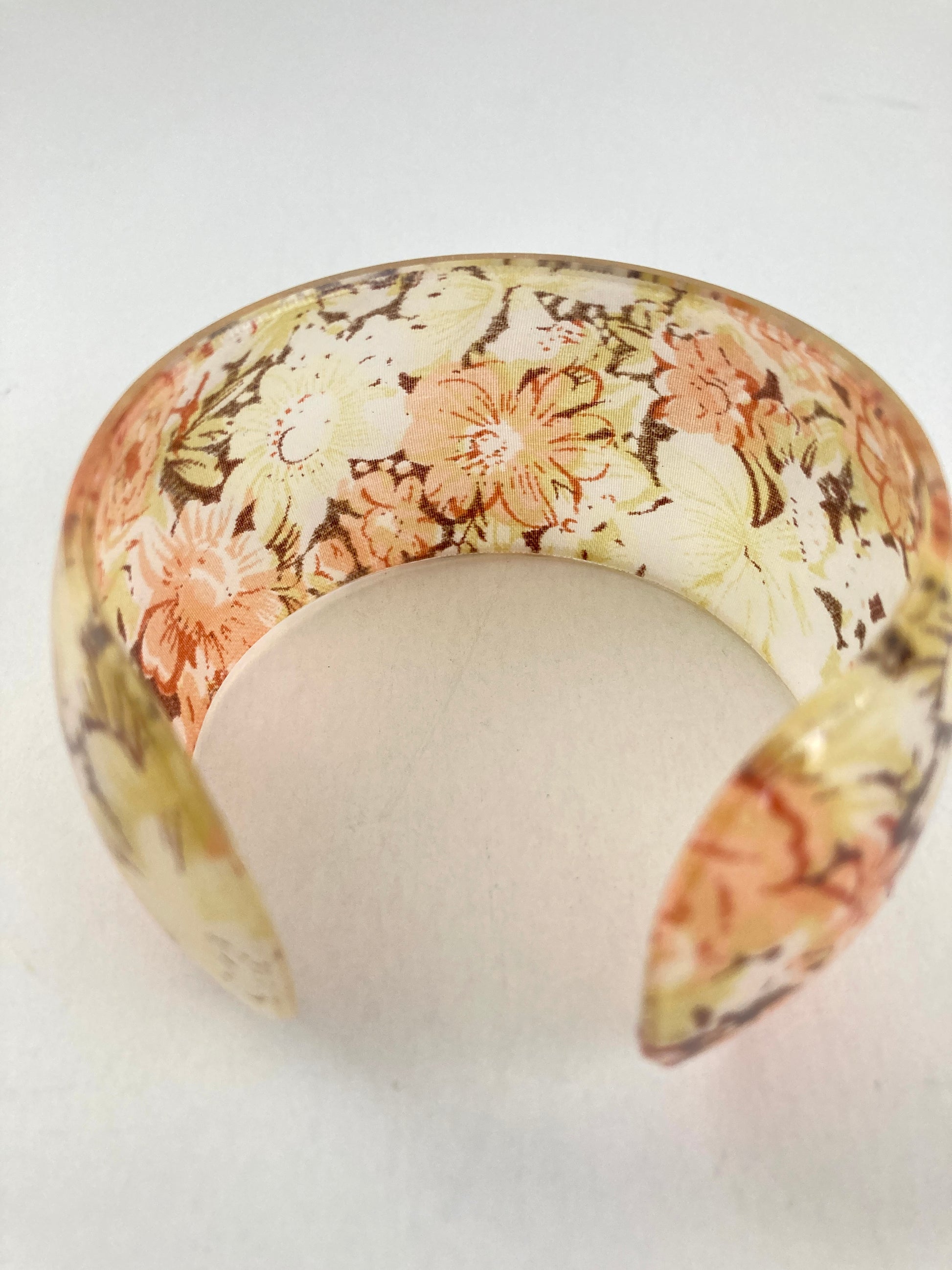 Lucite Floral Cuff Bracelet