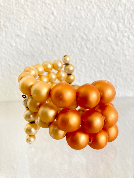 Peach Memory Wire Beaded Bracelet