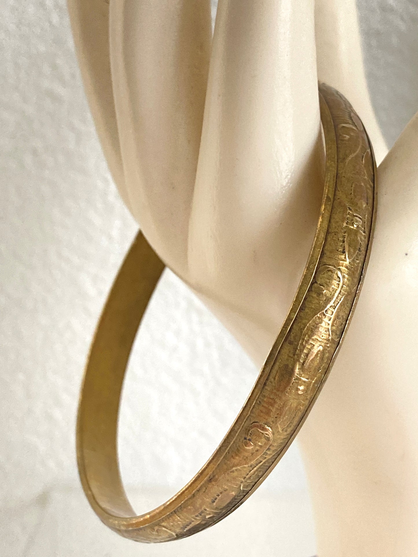 Thin Brass Stamped Bangle