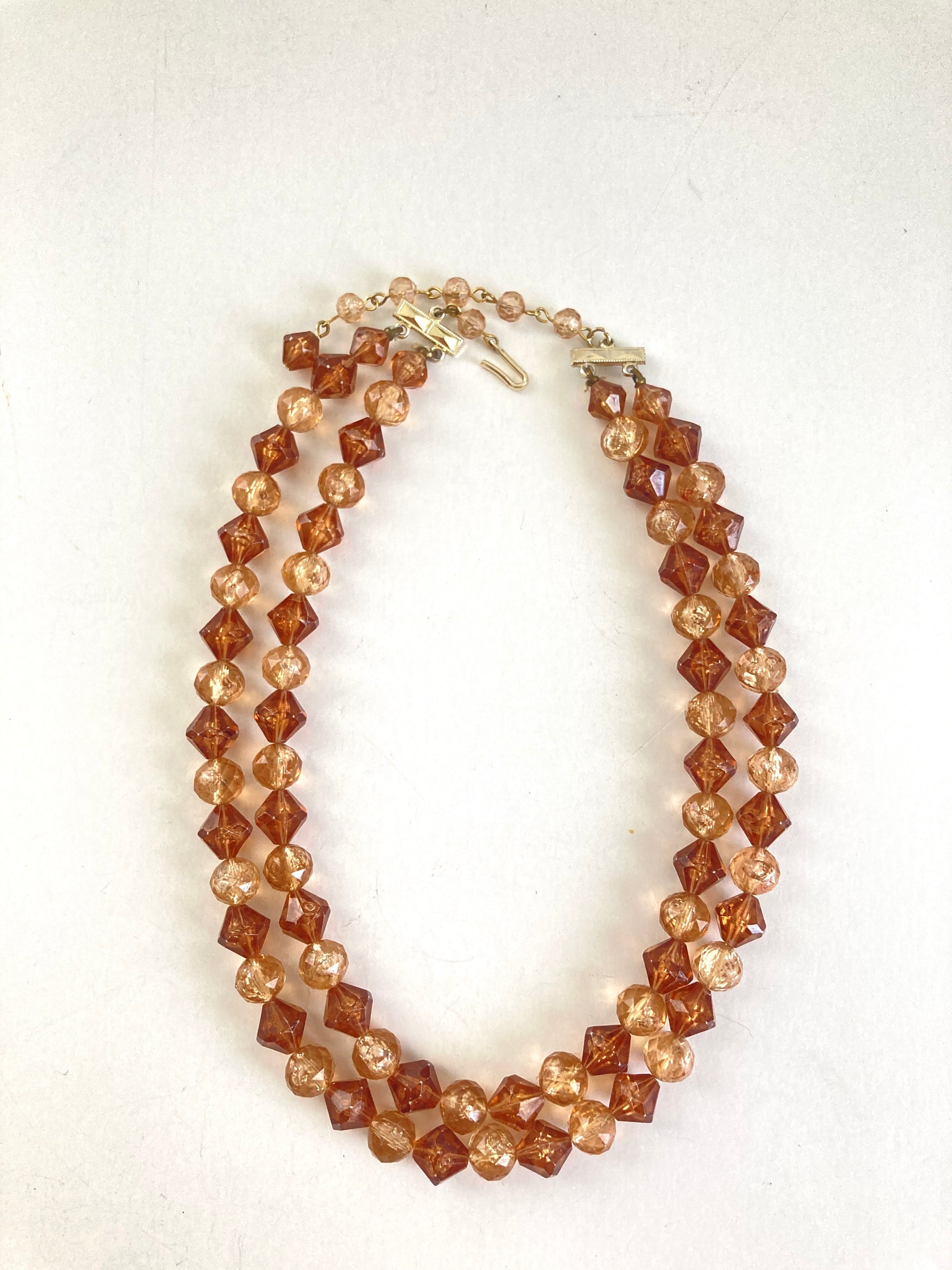 Double Strand Brown & Beige Beaded Necklace Hong Kong
