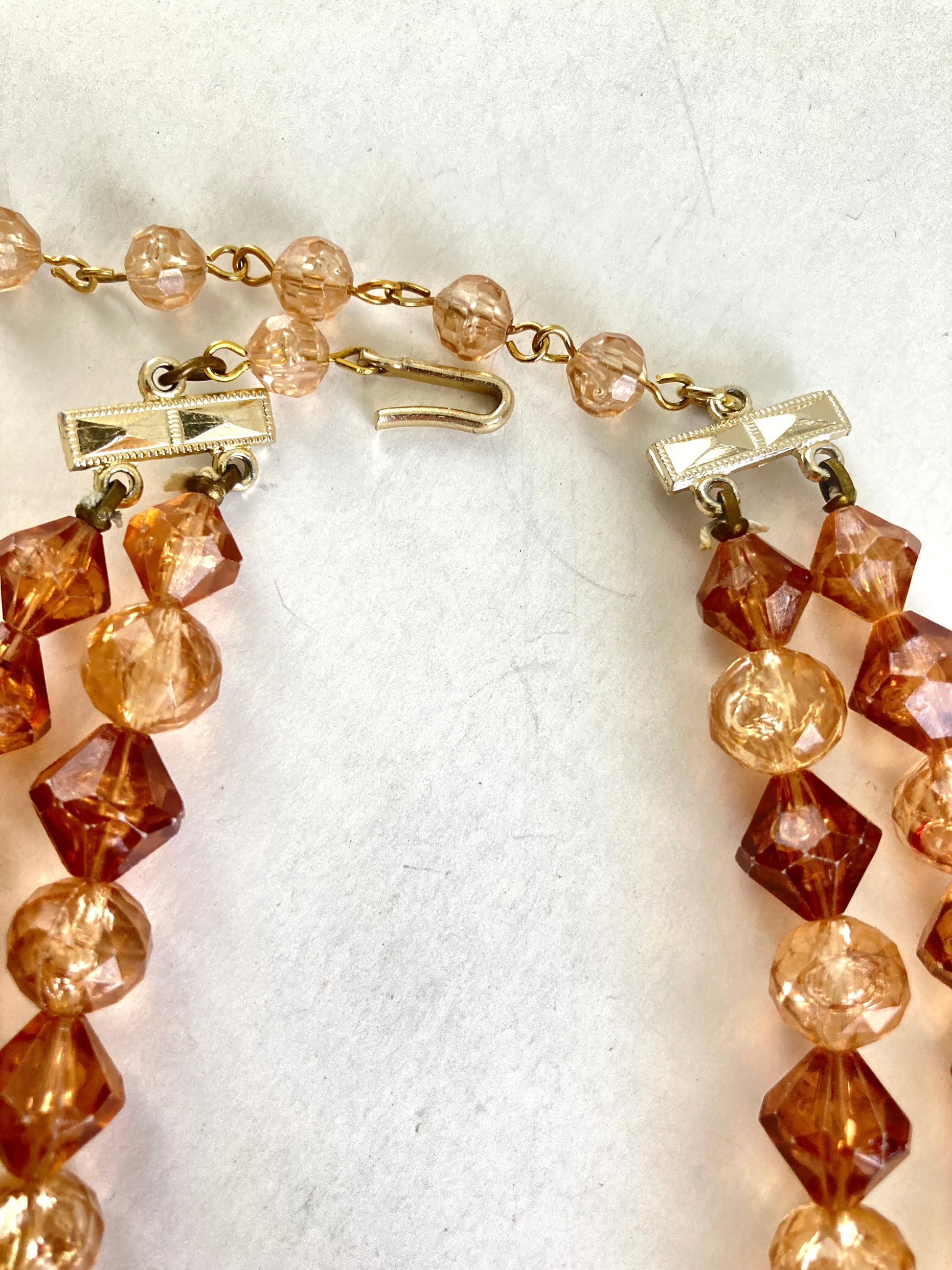 Double Strand Brown & Beige Beaded Necklace Hong Kong