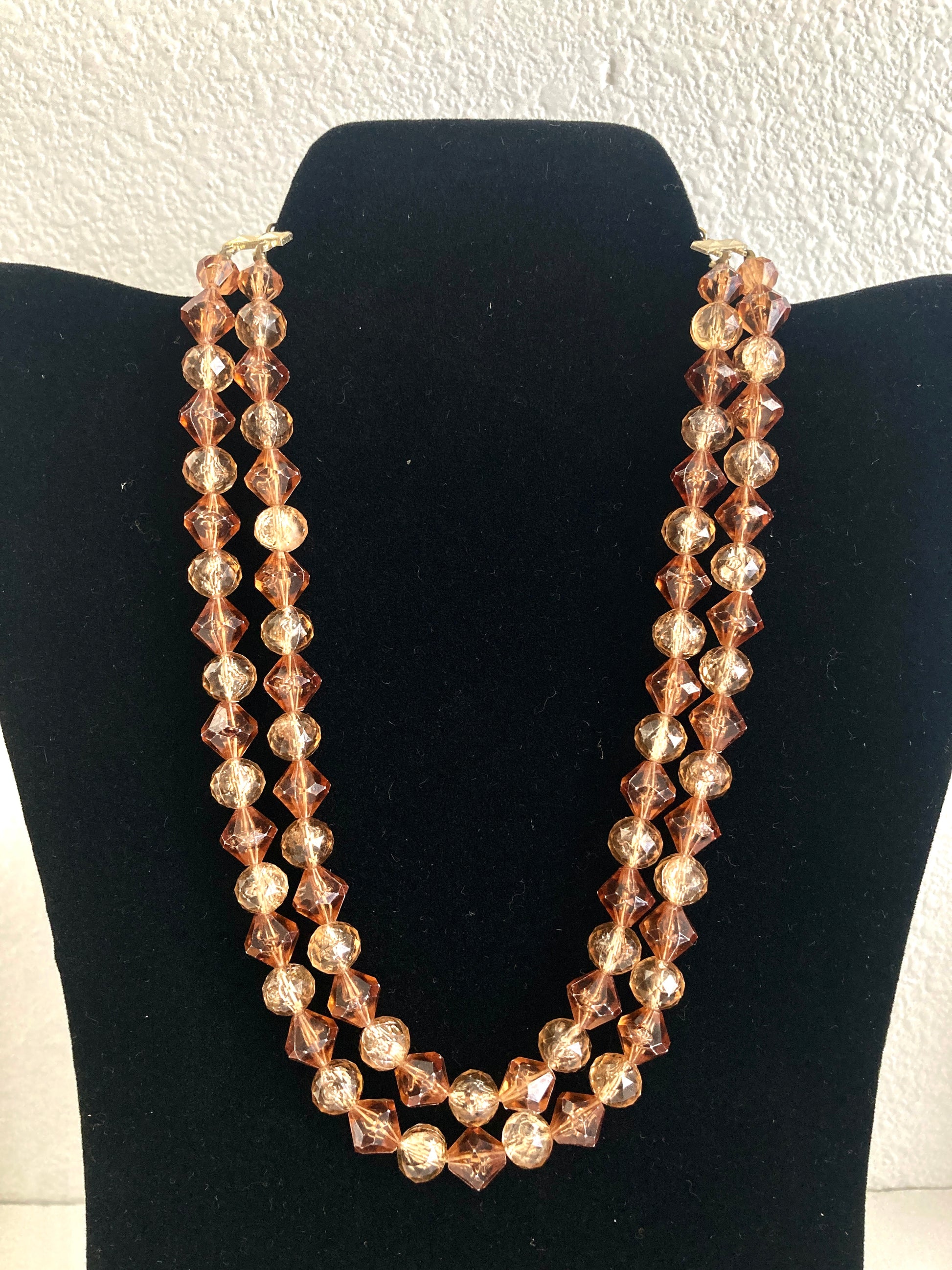 Double Strand Brown & Beige Beaded Necklace Hong Kong