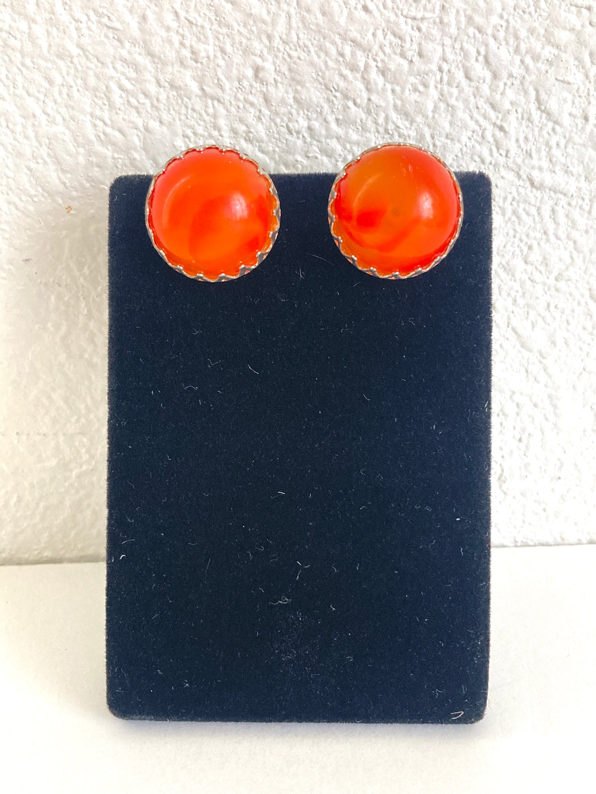 Swirled Orange Dome Earrings Hong Kong