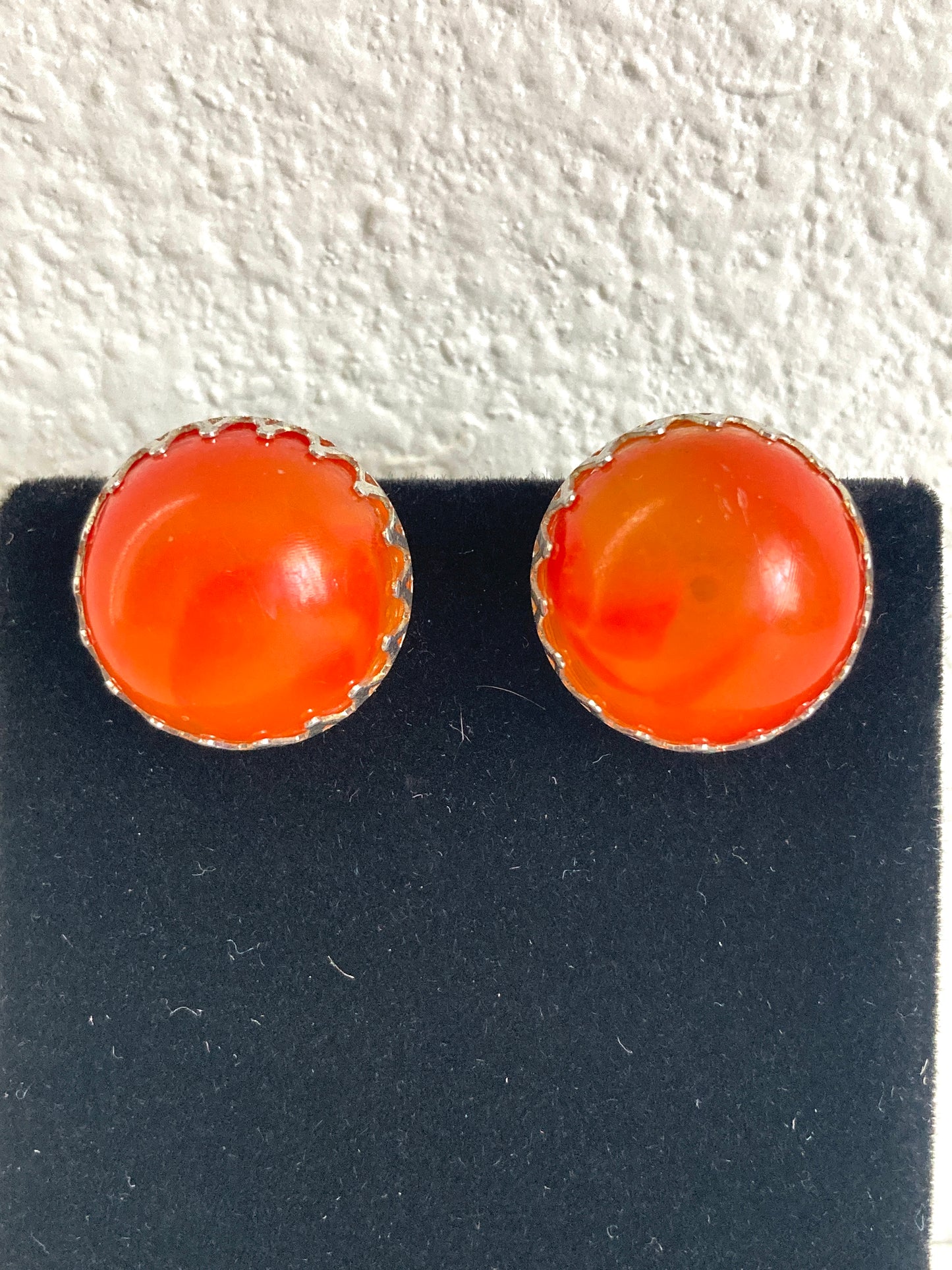 Swirled Orange Dome Earrings Hong Kong