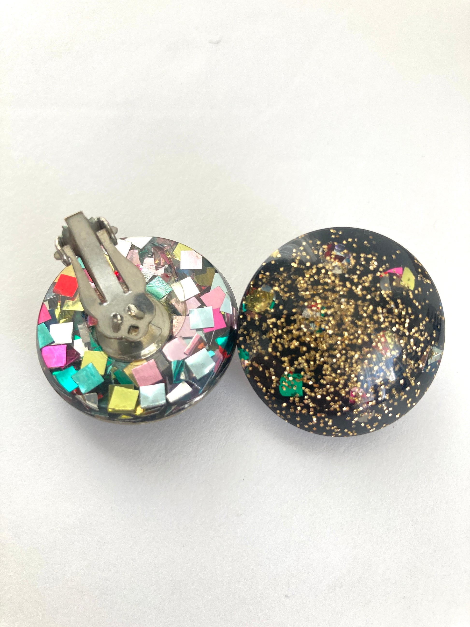 Glitter & Confetti Button Earrings