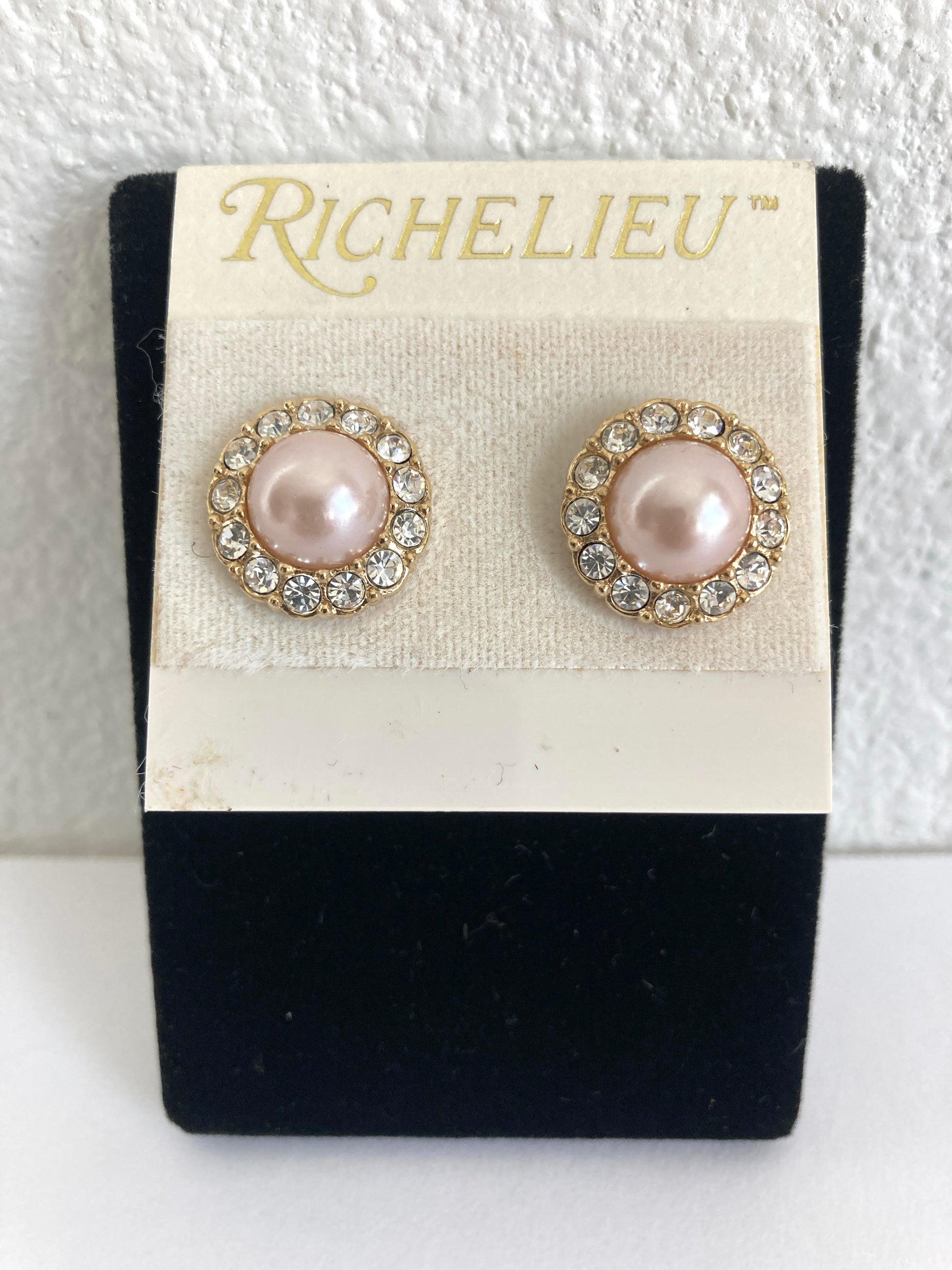 Richelieu Faux Pearl and Rhinestone Earrings