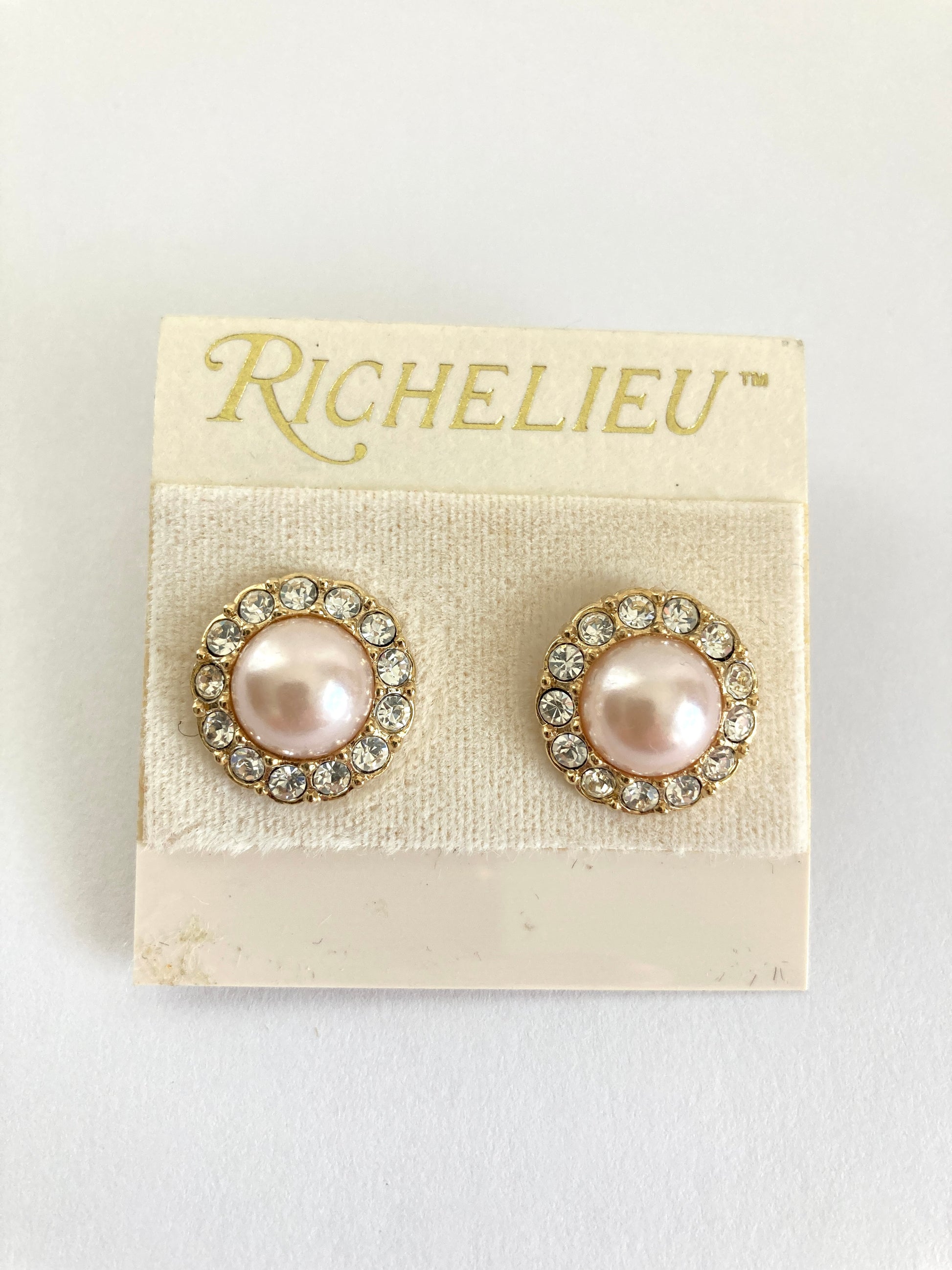 Richelieu Faux Pearl and Rhinestone Earrings