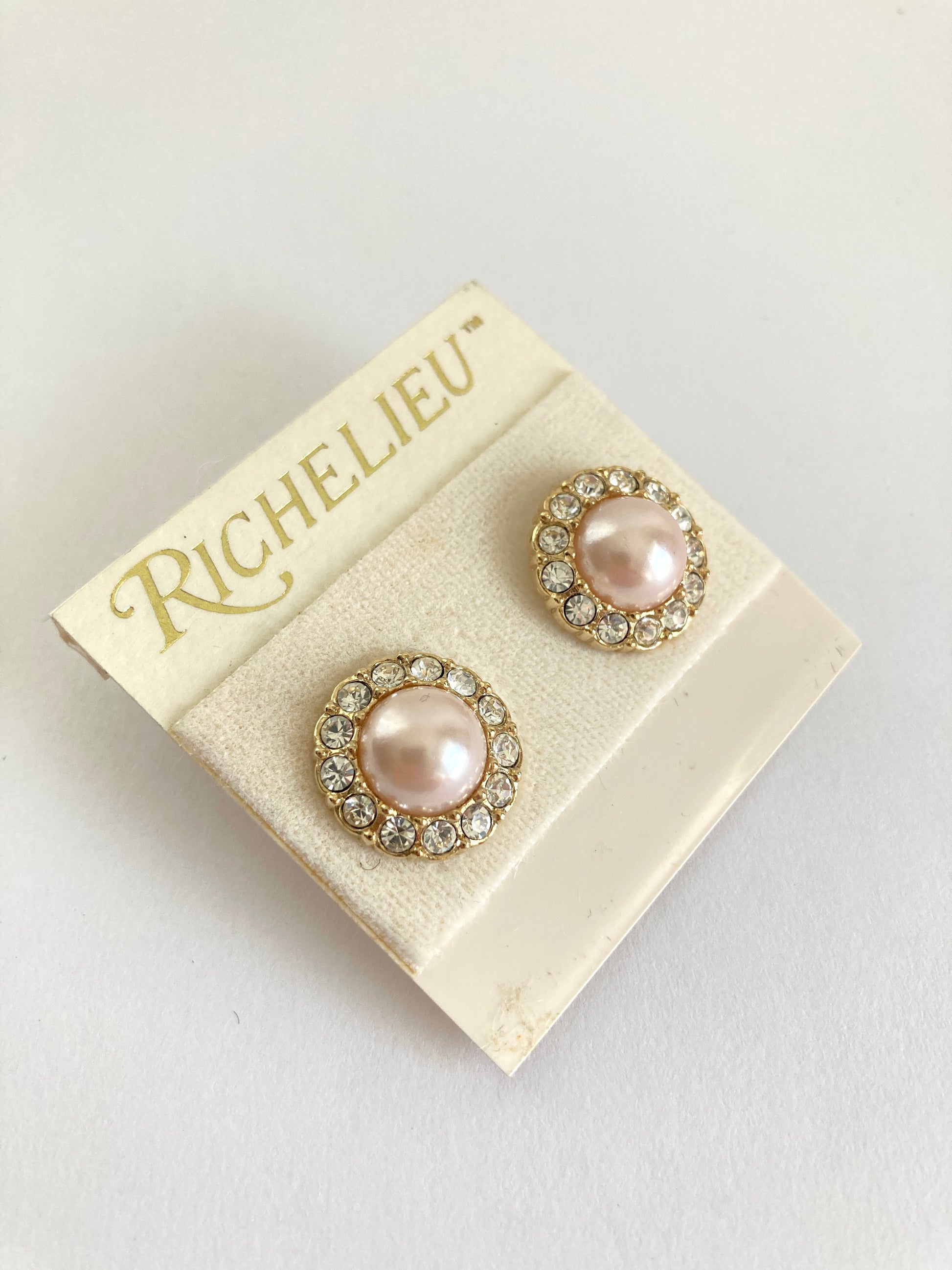 Richelieu Faux Pearl and Rhinestone Earrings