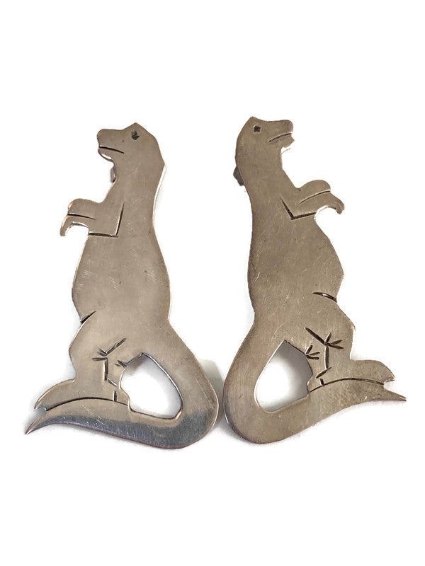 Sterling Silver T-Rex Dinosaur Earrings