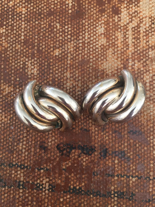 Silver Modern Love Knot Earrings