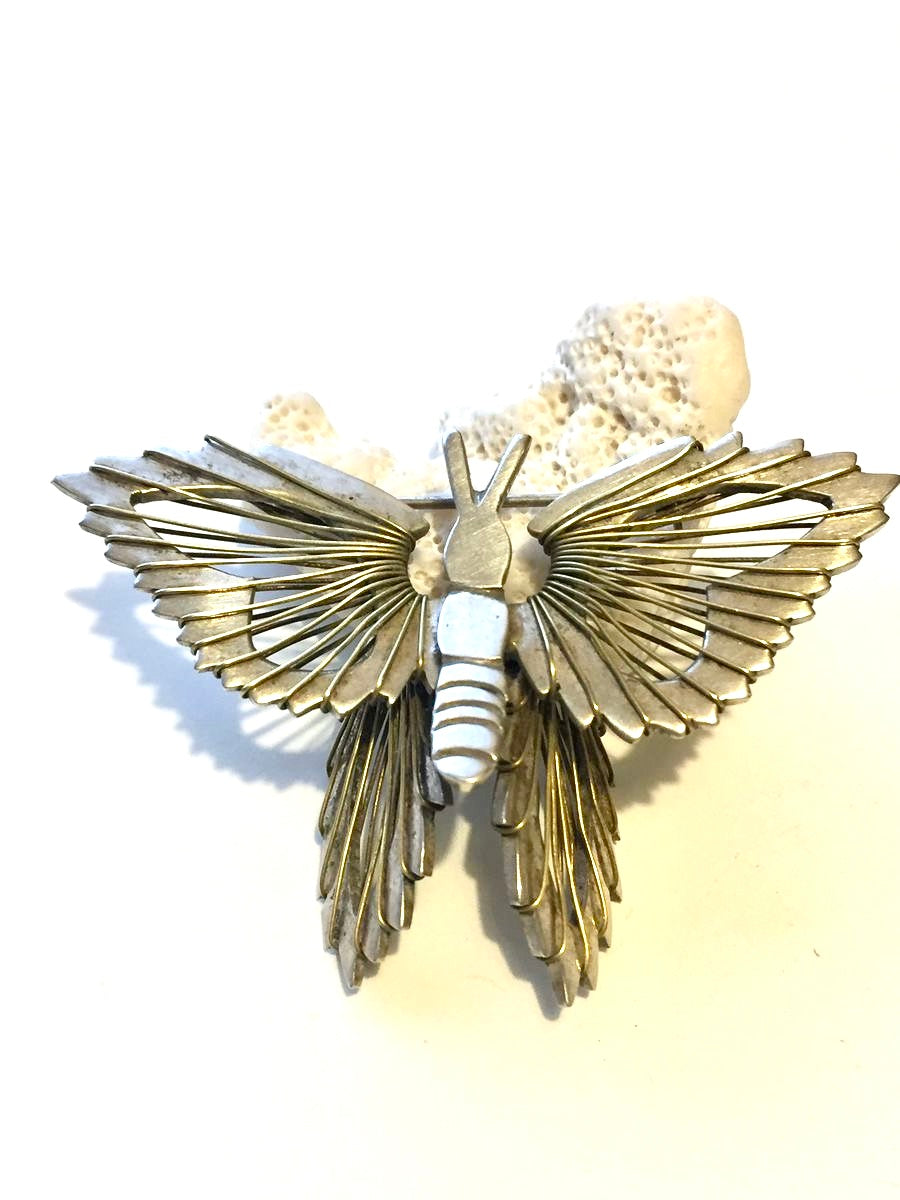 Sterling Silver Butterfly Brooch Signed