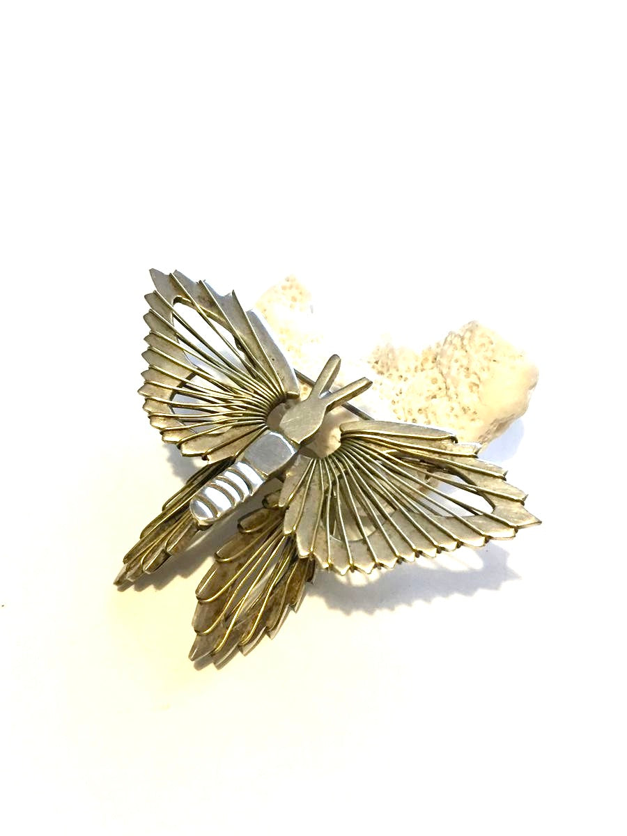 Sterling Silver Butterfly Brooch Signed