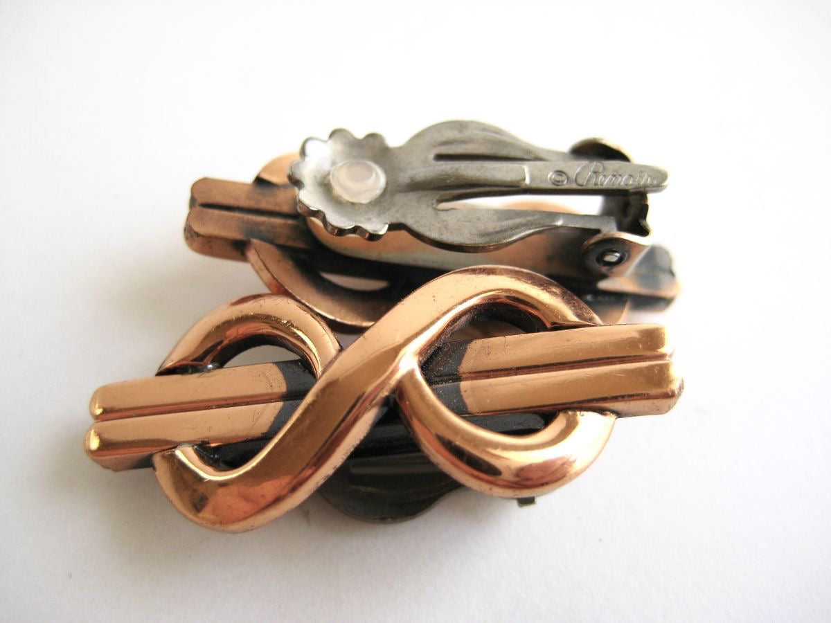 Copper Infinity Earrings by Renoir